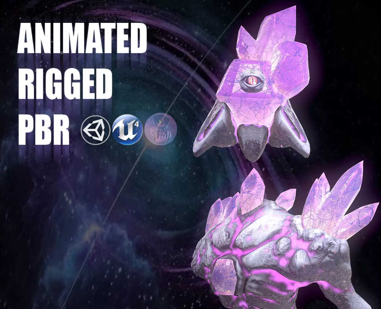 Monster Crystal VER 07 3D Low Poly Model Game Ready Low-poly 3D model_0