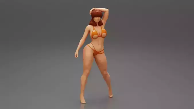 Beautiful sexy Woman In Summer Fashion Bikini posing