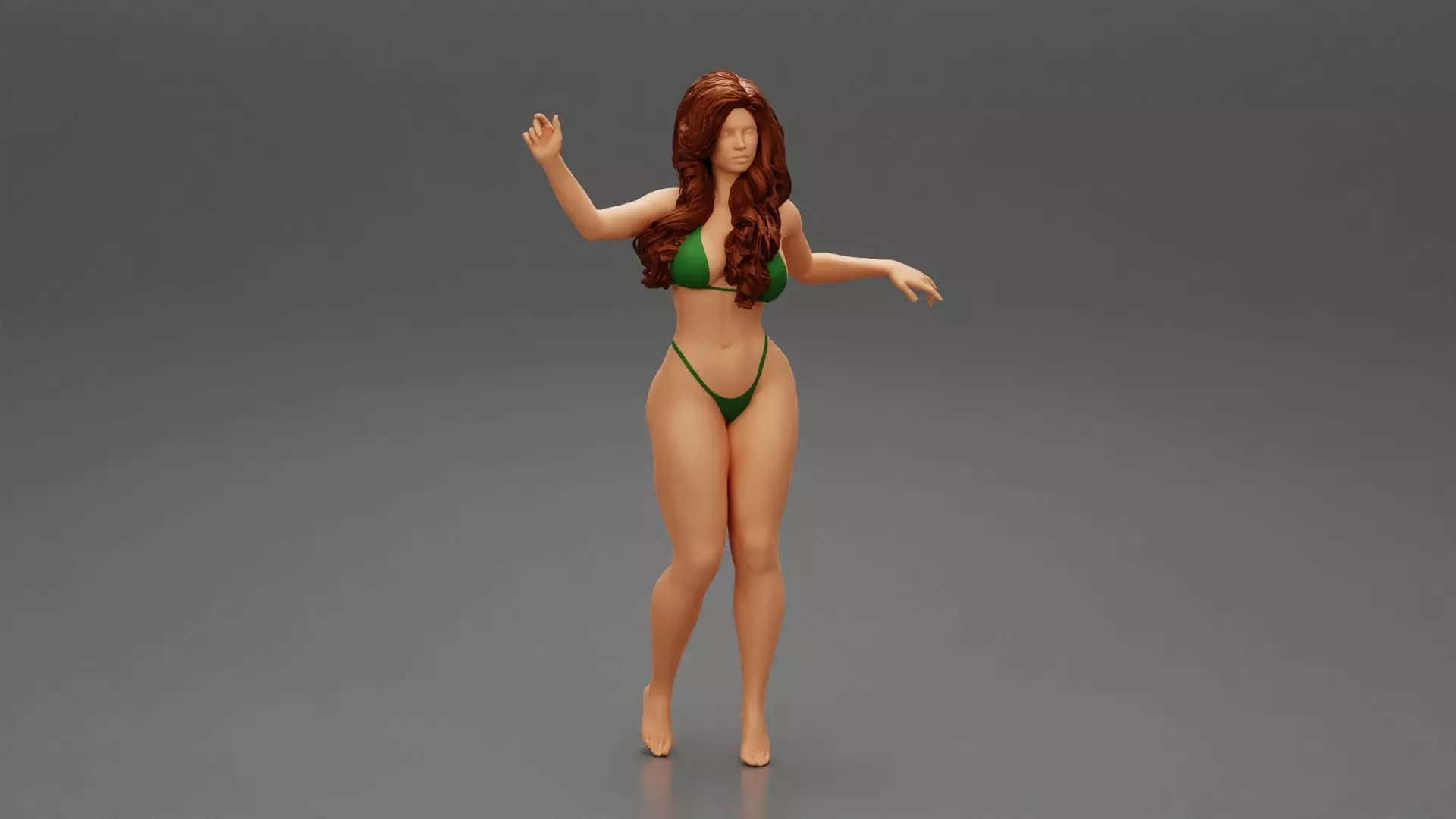 Beautiful Girl in With long hair 3D print model