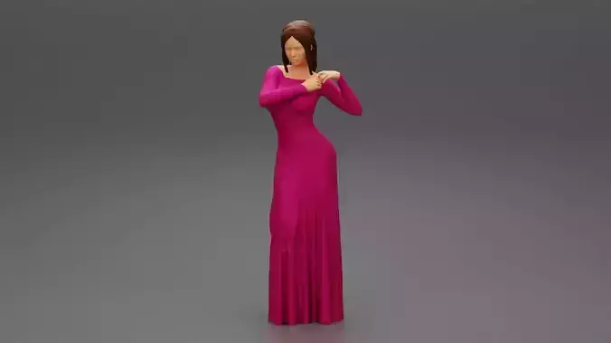 beautiful woman in evening gown