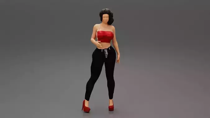 Beautiful girl in sexy Tight Suit and high heels