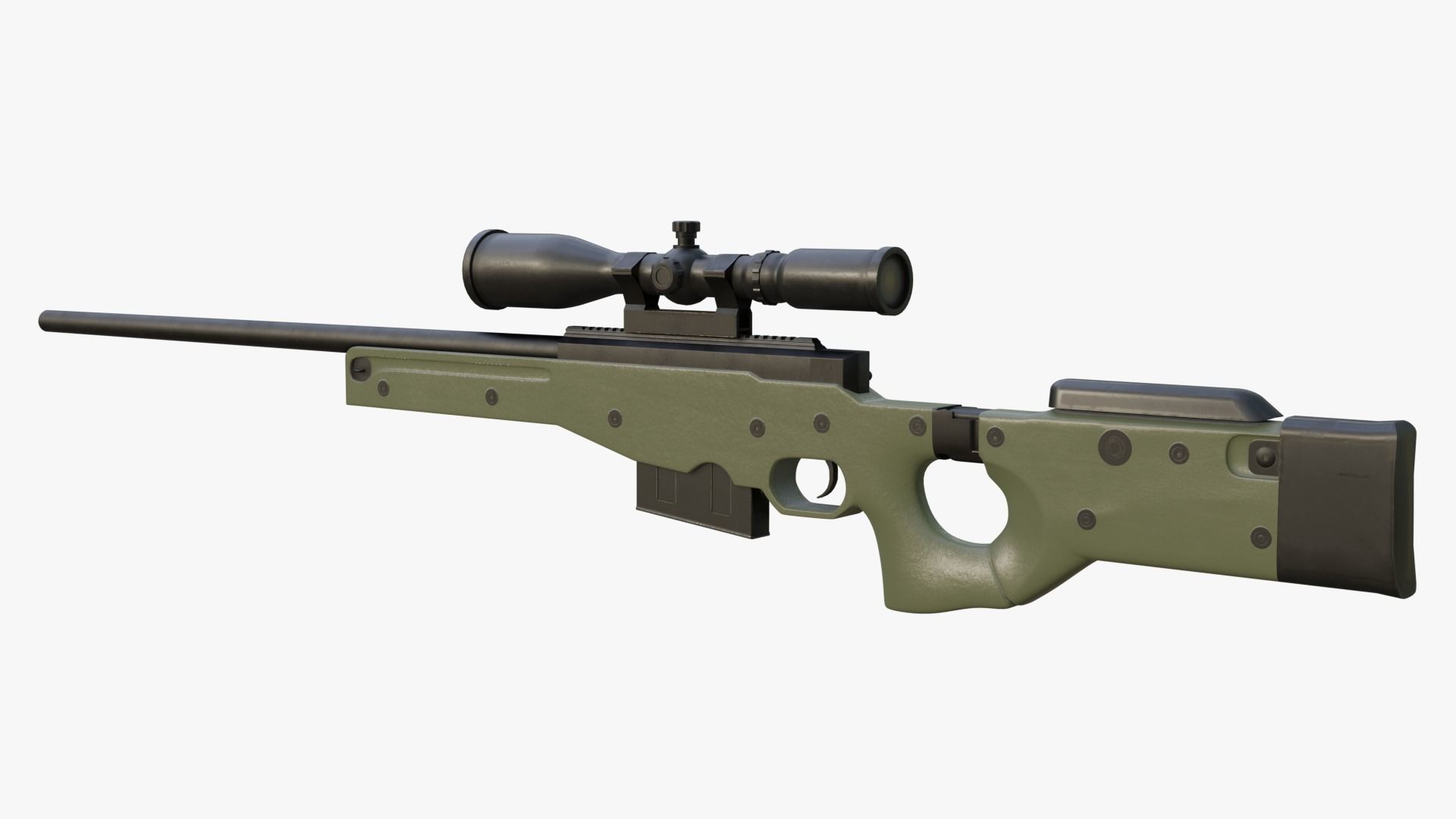 AWP Sniper Rifle 3D model_6