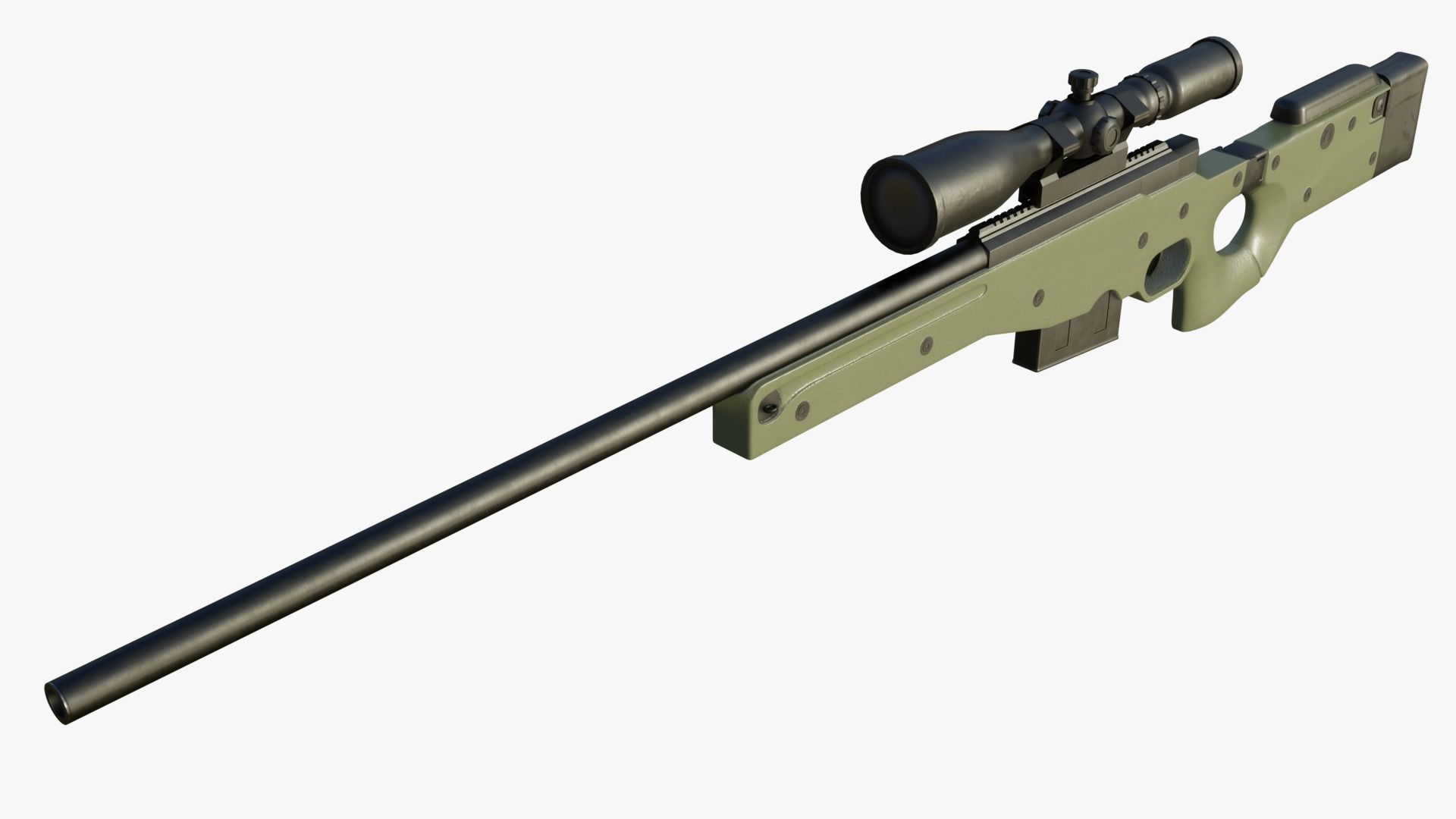 AWP Sniper Rifle 3D model_7