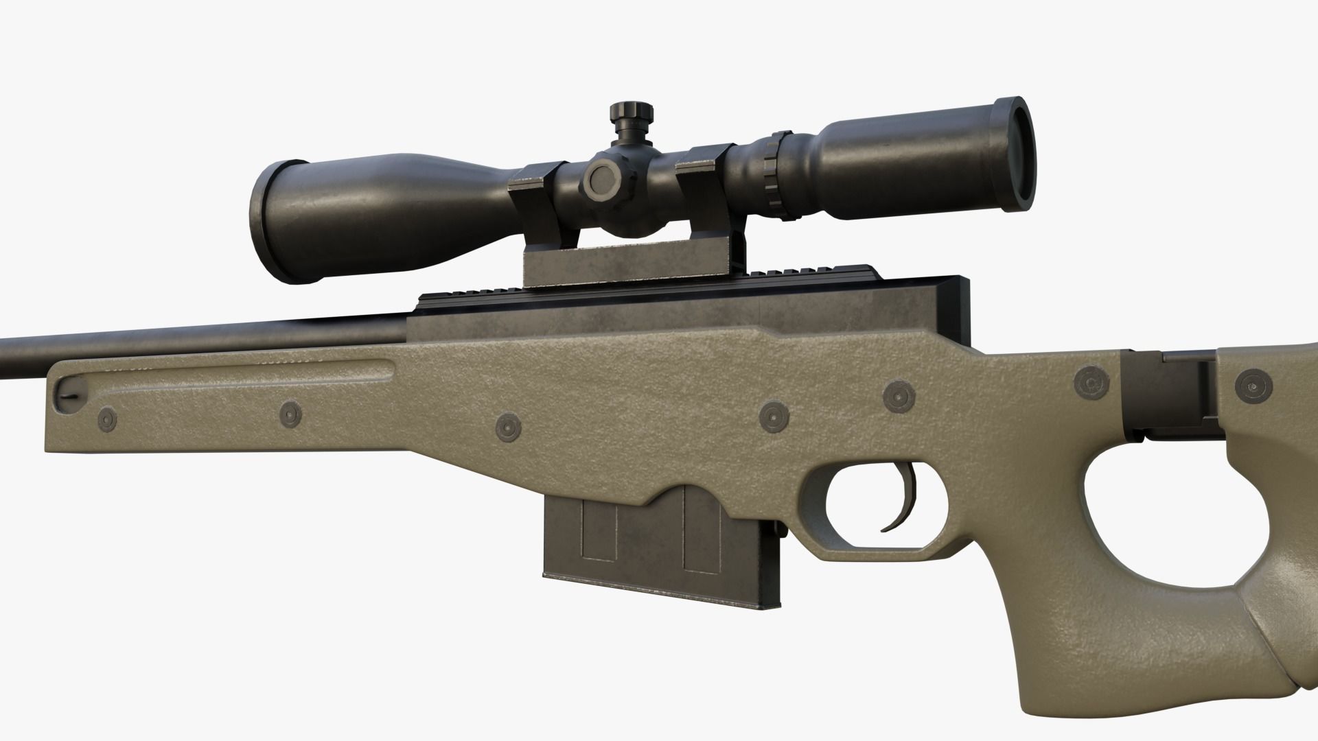 AWP Sniper Rifle 3D model_5