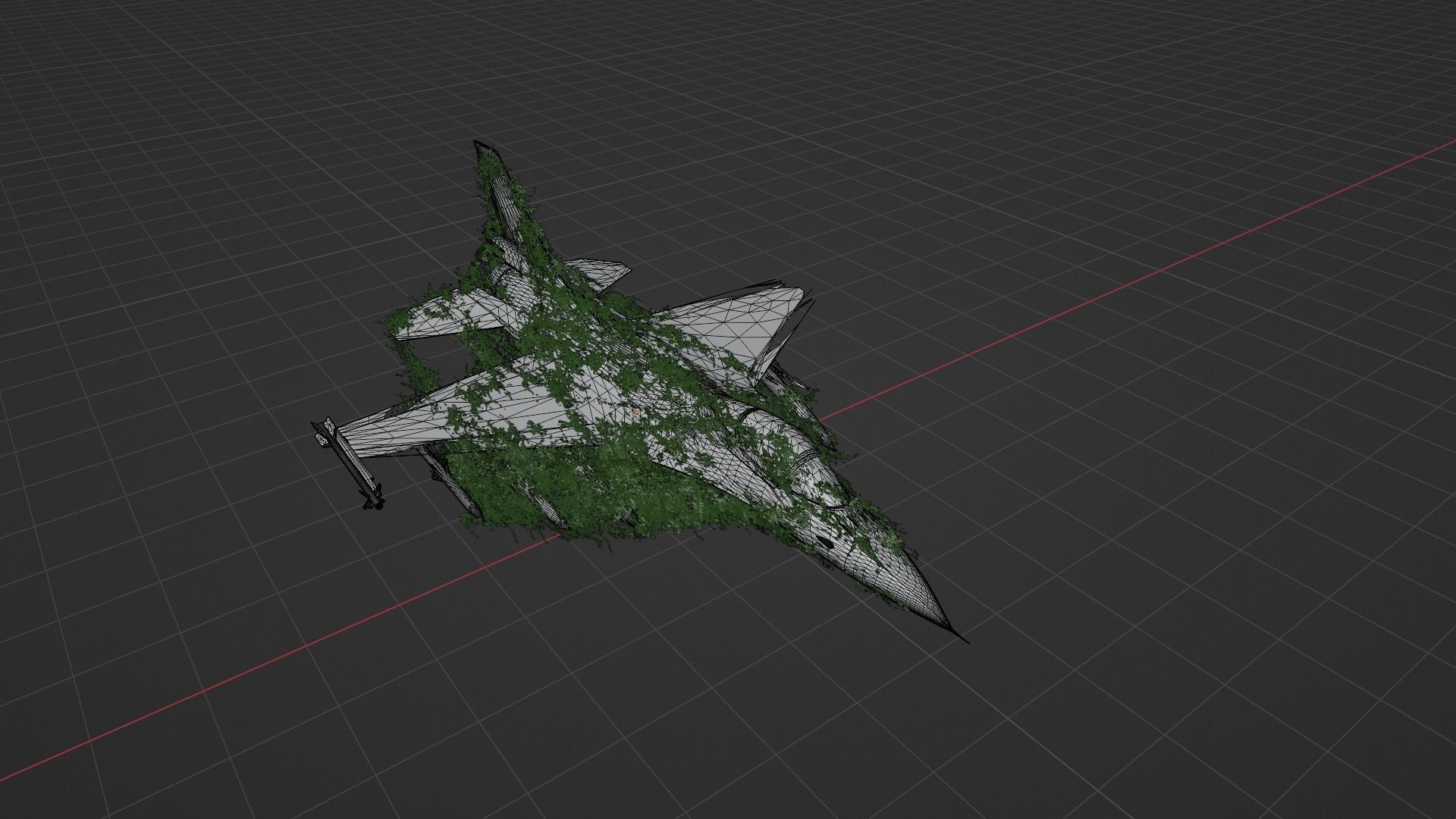 Damaged Rusted Jet 3D model_9