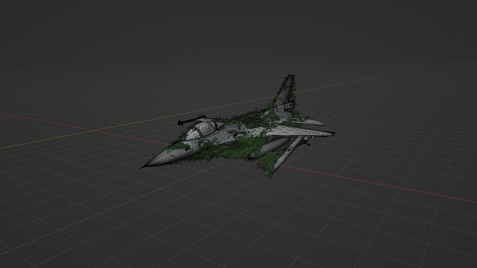 Damaged Rusted Jet 3D model_8