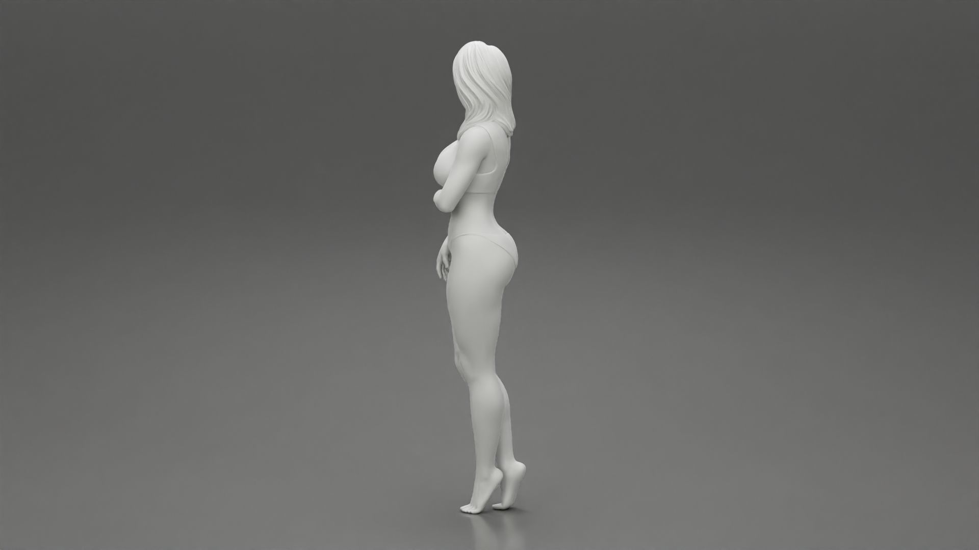 Girl in bikini standing 3D print model_10