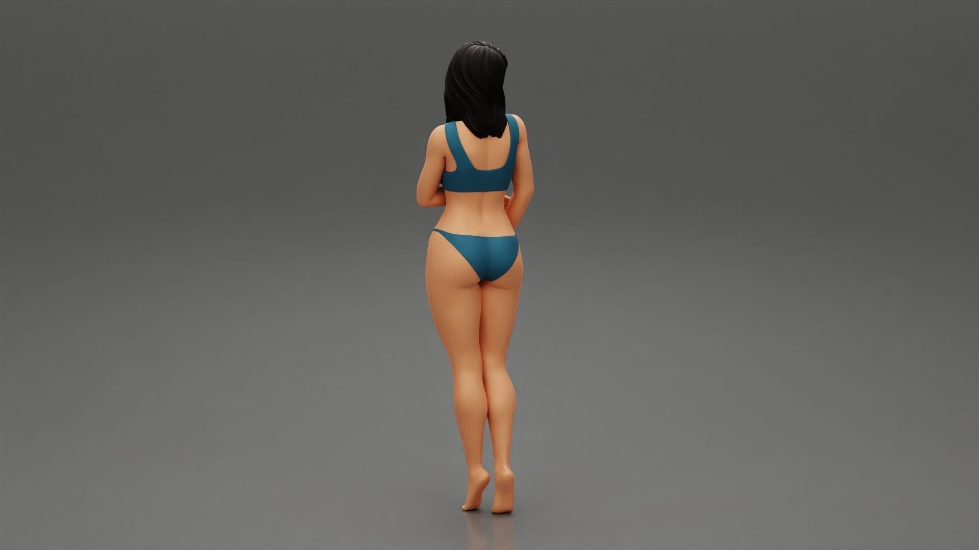 Girl in bikini standing 3D print model_3