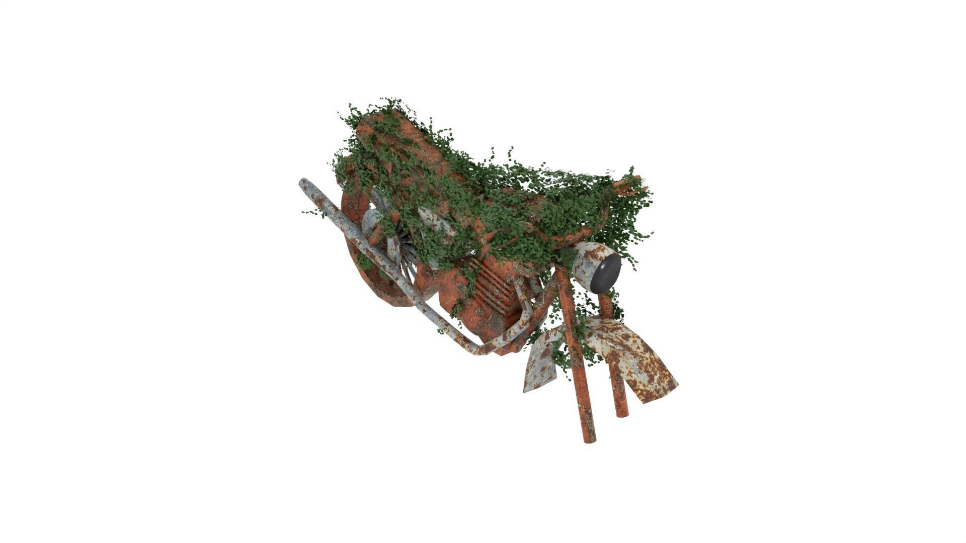 Damaged Rusted Motorcycle 3D model_4