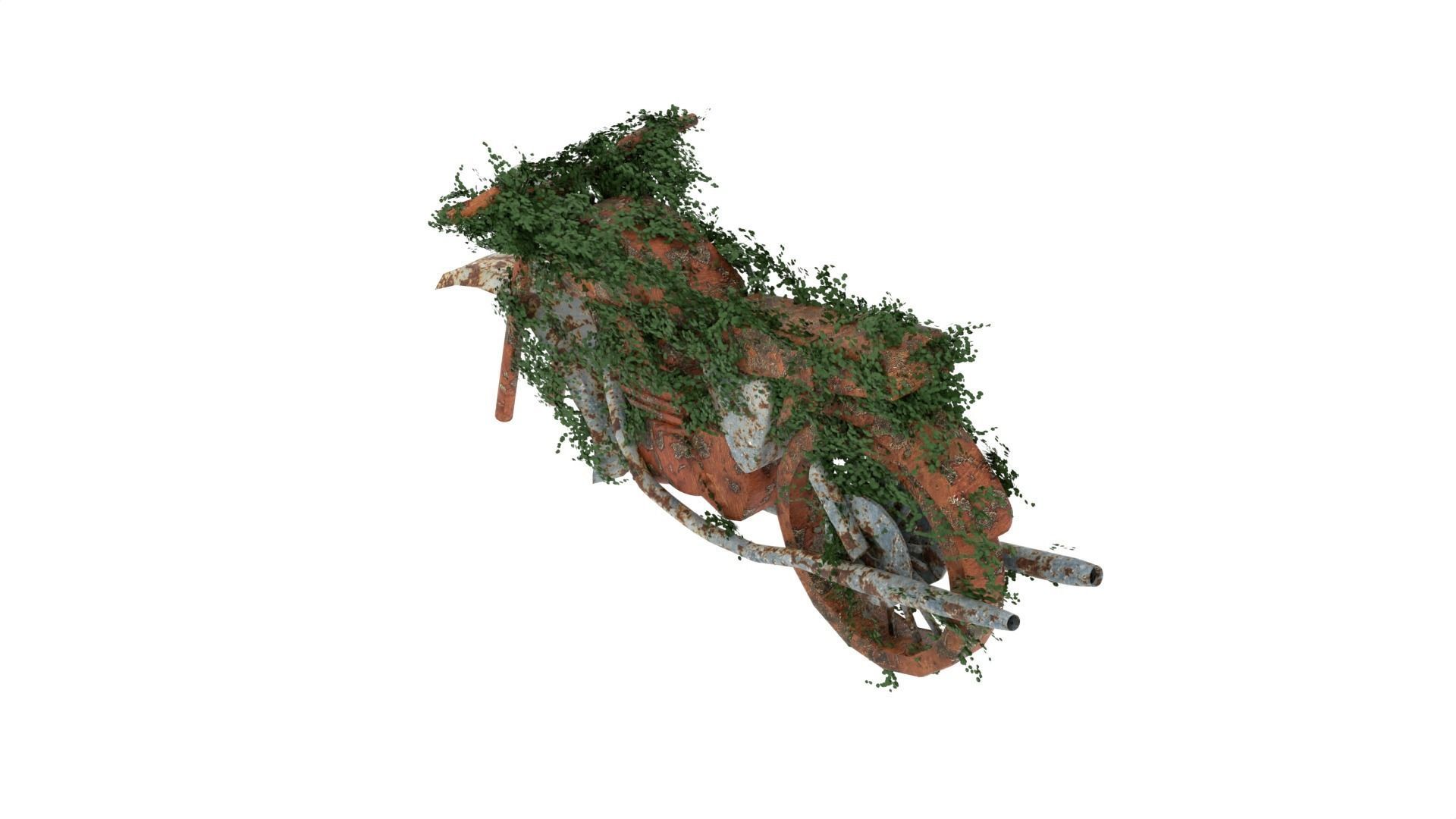 Damaged Rusted Motorcycle 3D model_7