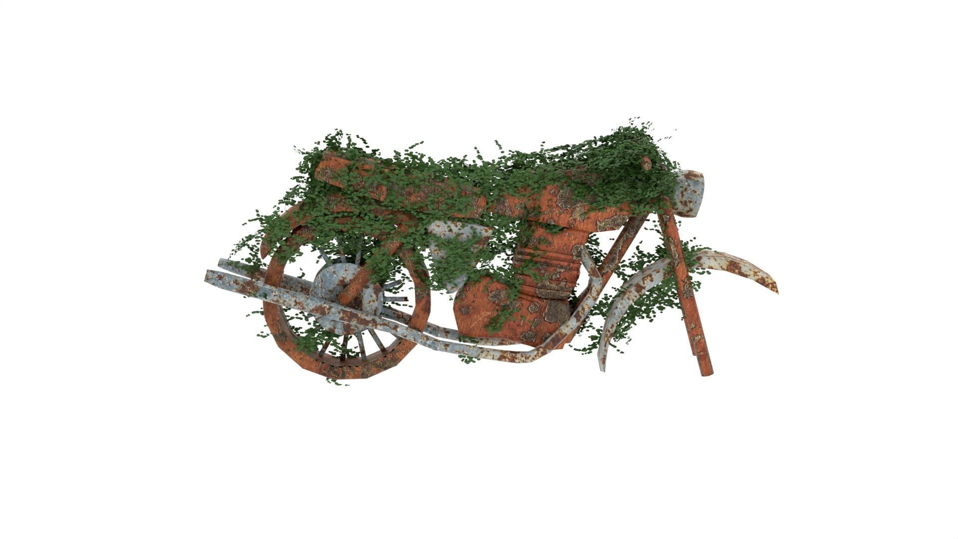 Damaged Rusted Motorcycle 3D model_5