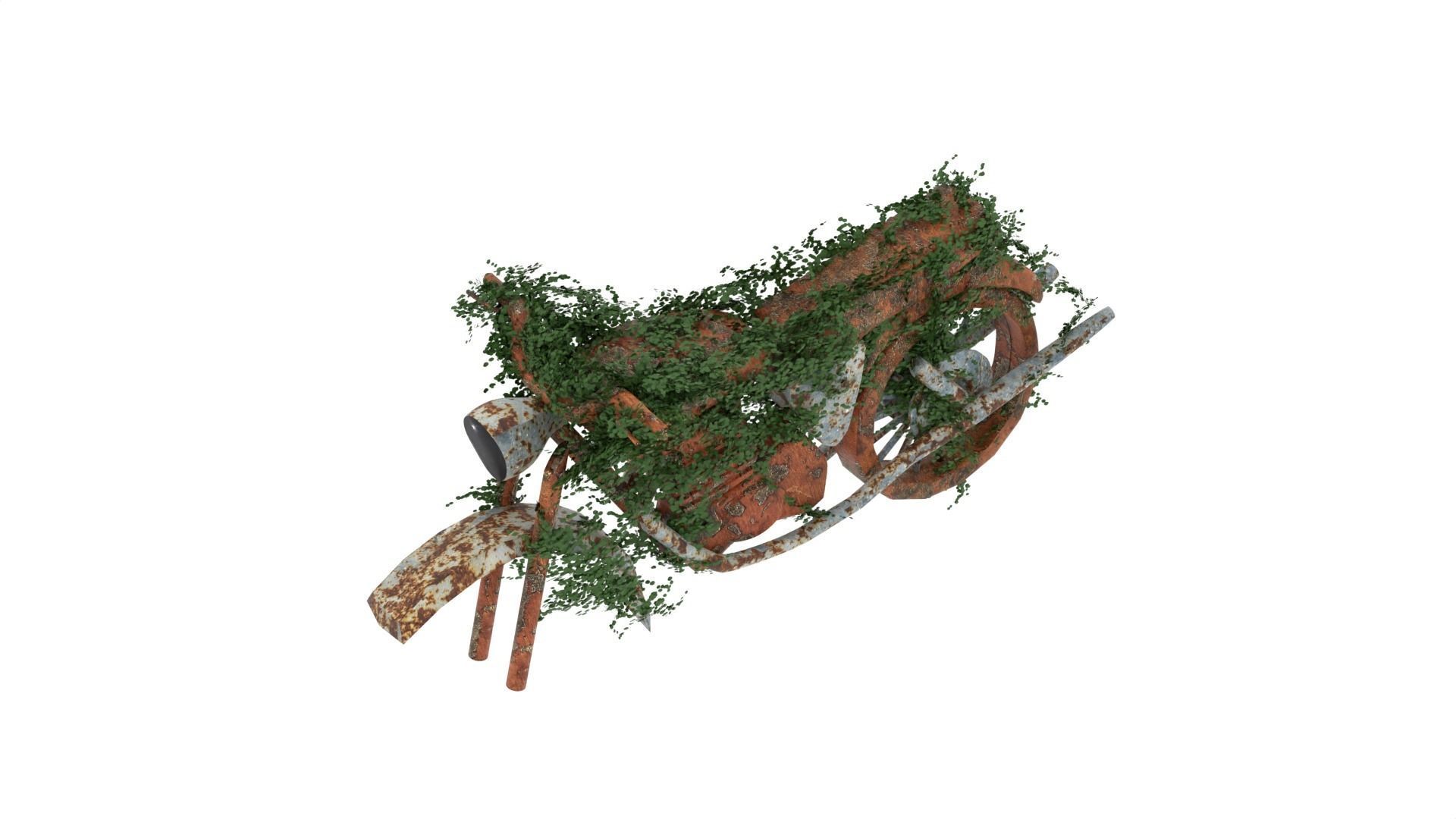 Damaged Rusted Motorcycle 3D model_3