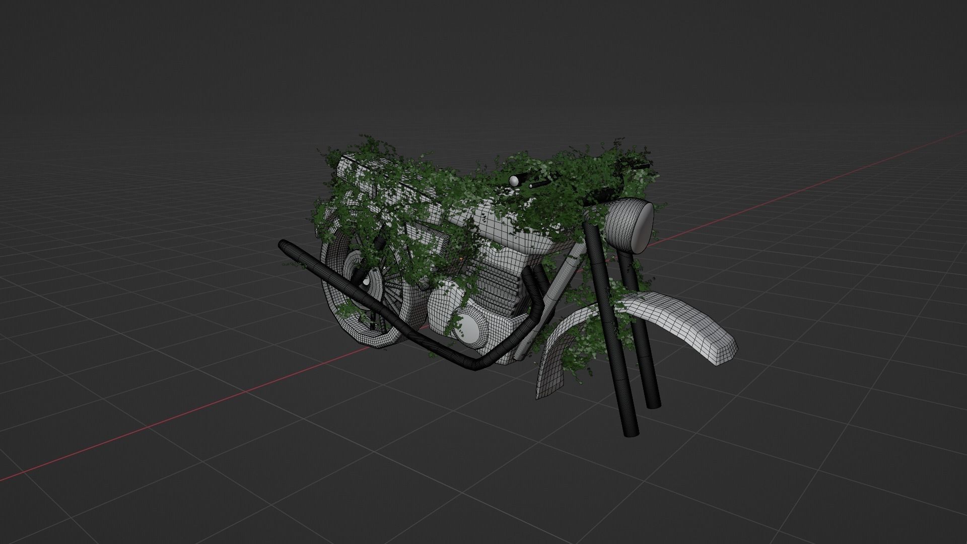 Damaged Rusted Motorcycle 3D model_9