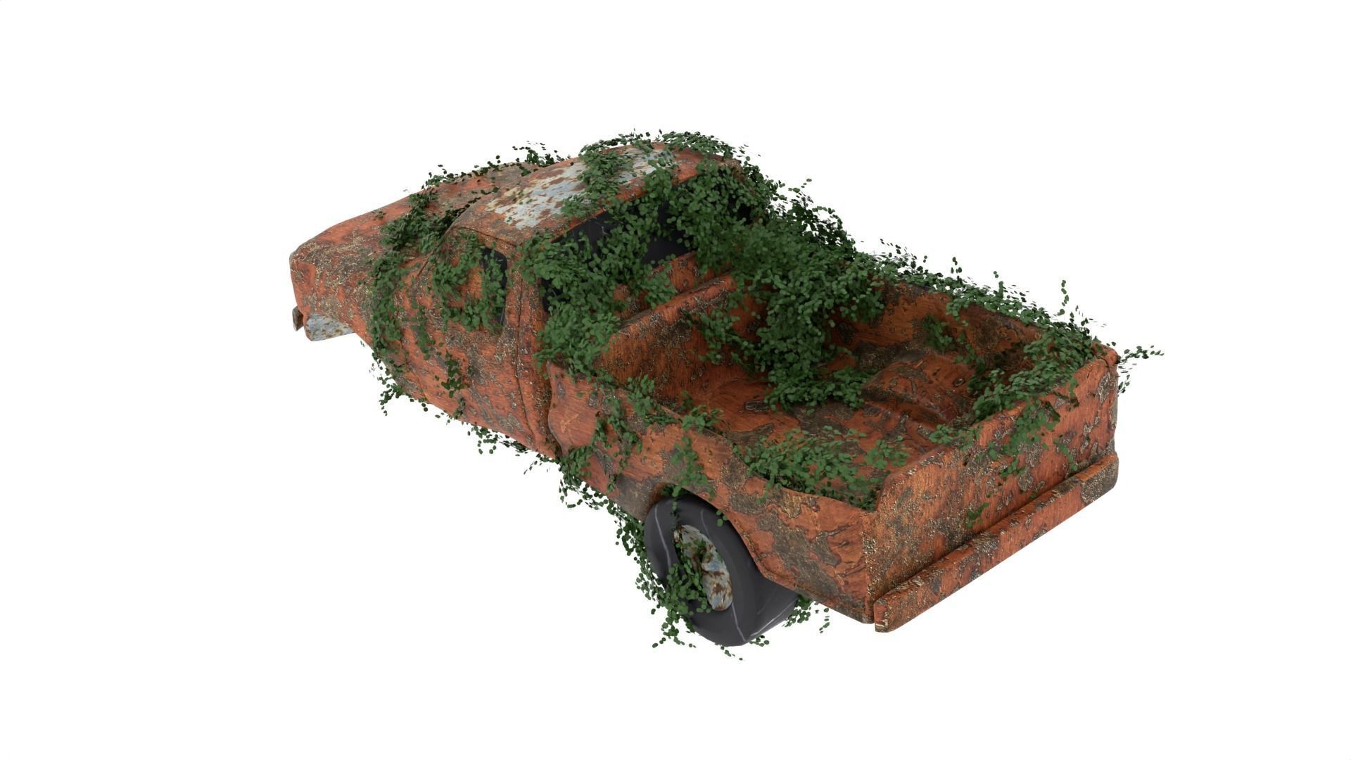 Damaged Rusted Pickup  3D model_7