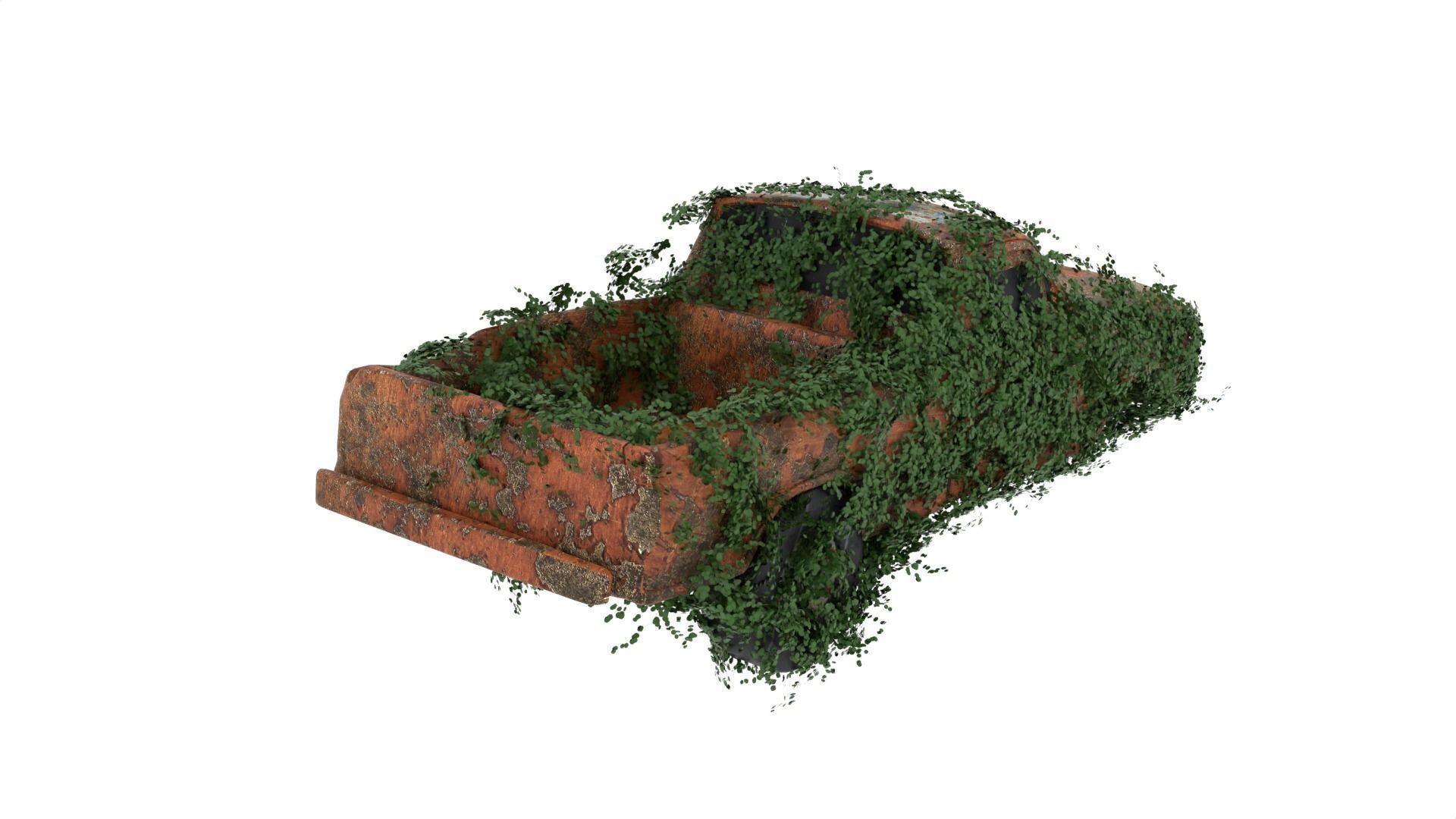 Damaged Rusted Pickup  3D model_6