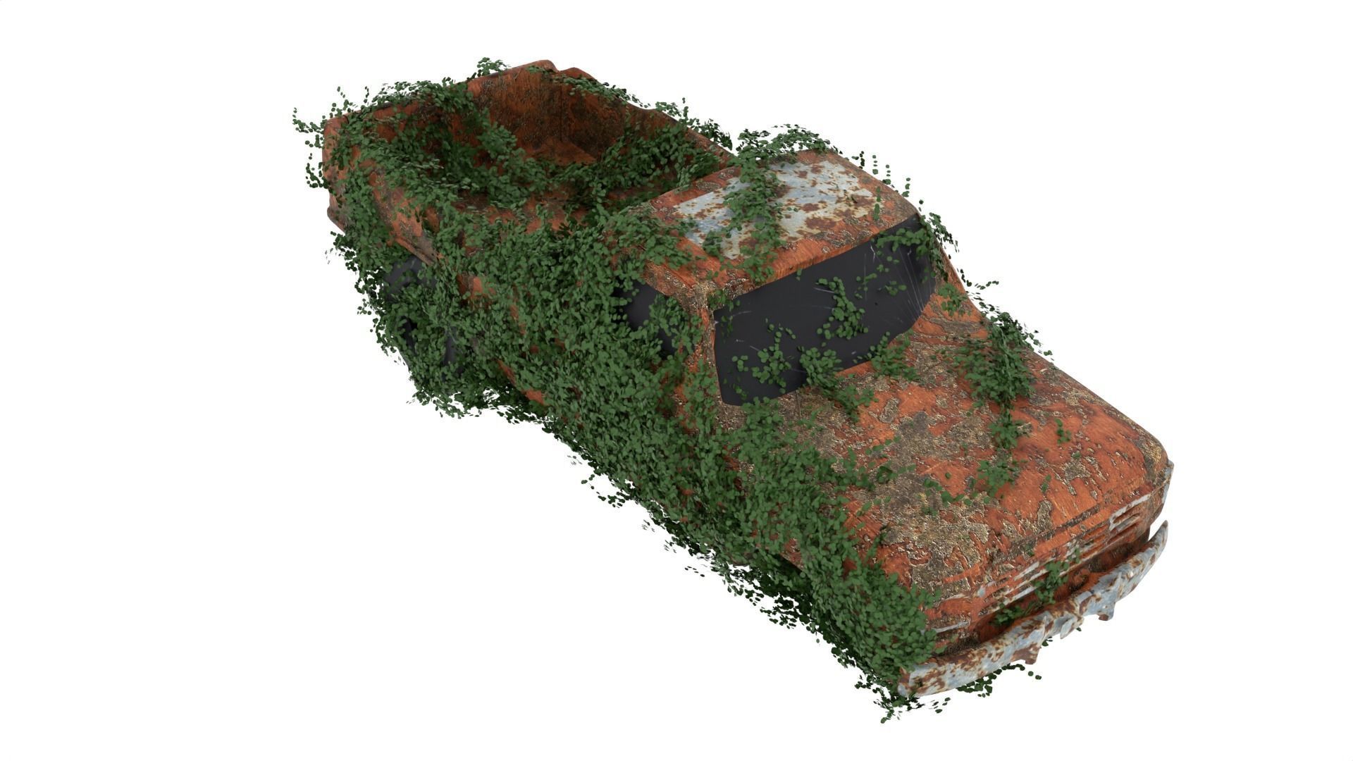 Damaged Rusted Pickup  3D model_4