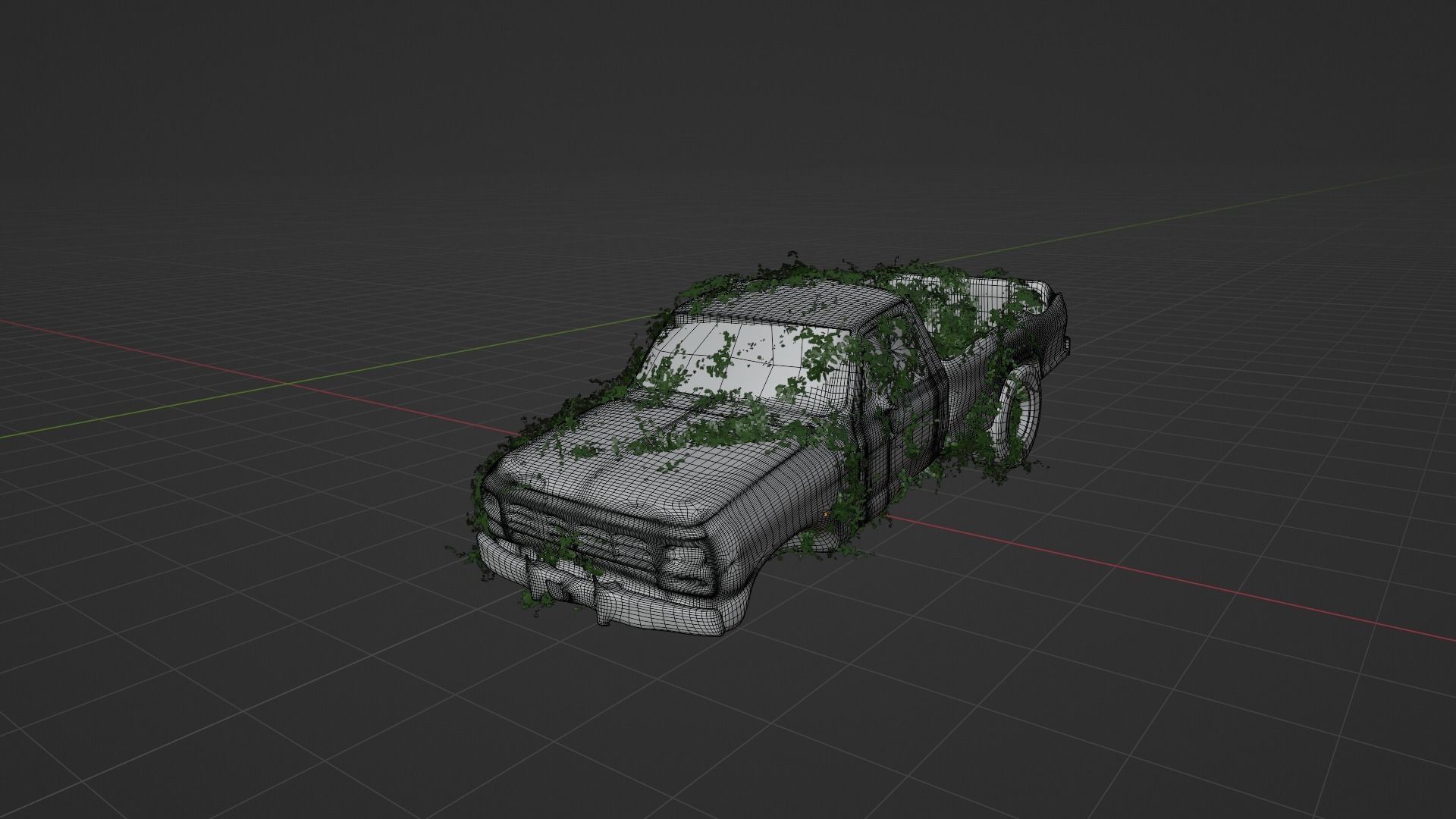 Damaged Rusted Pickup  3D model_8