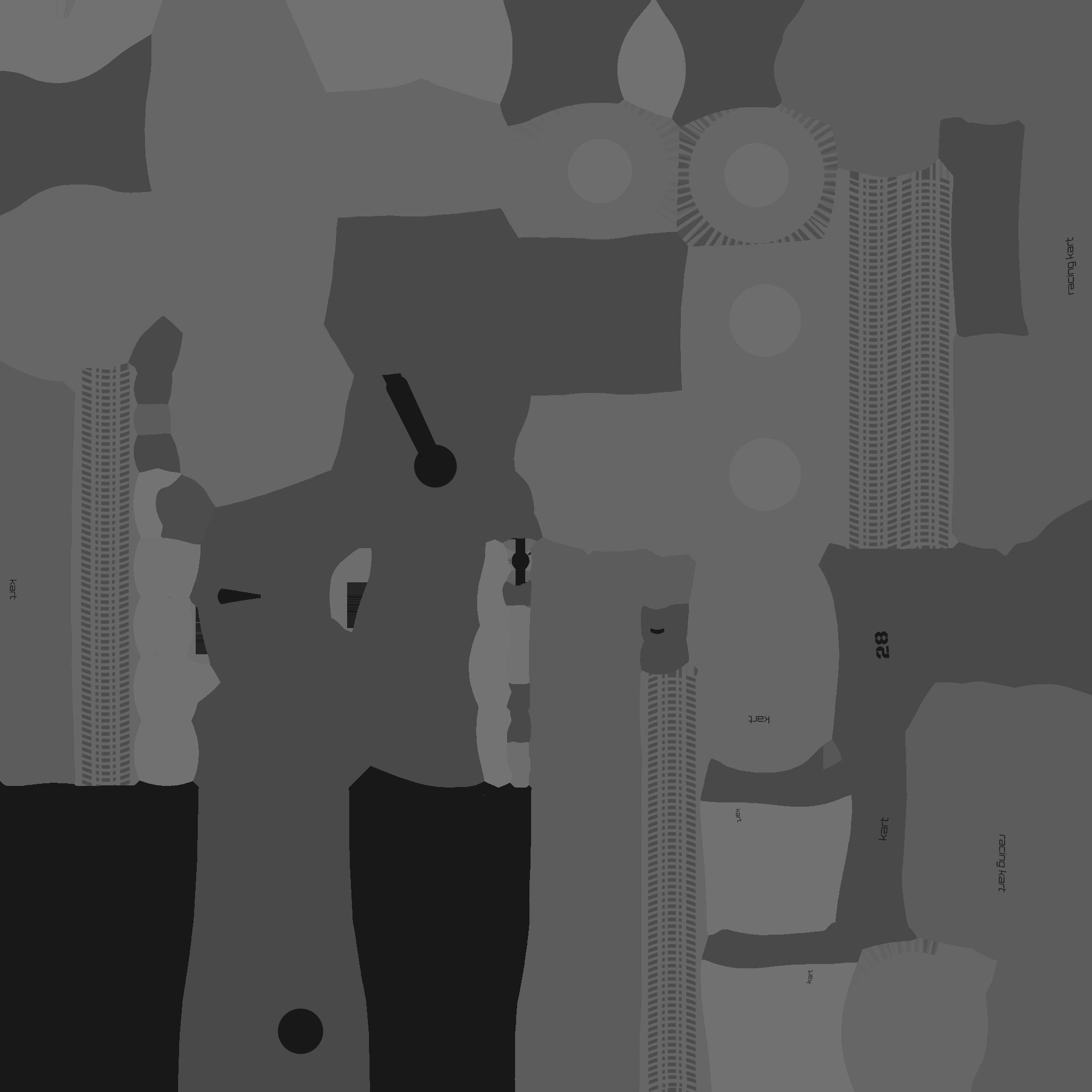 Cartoon Kart G09 Black - Vehicle Racing Design Low-poly 3D model_29