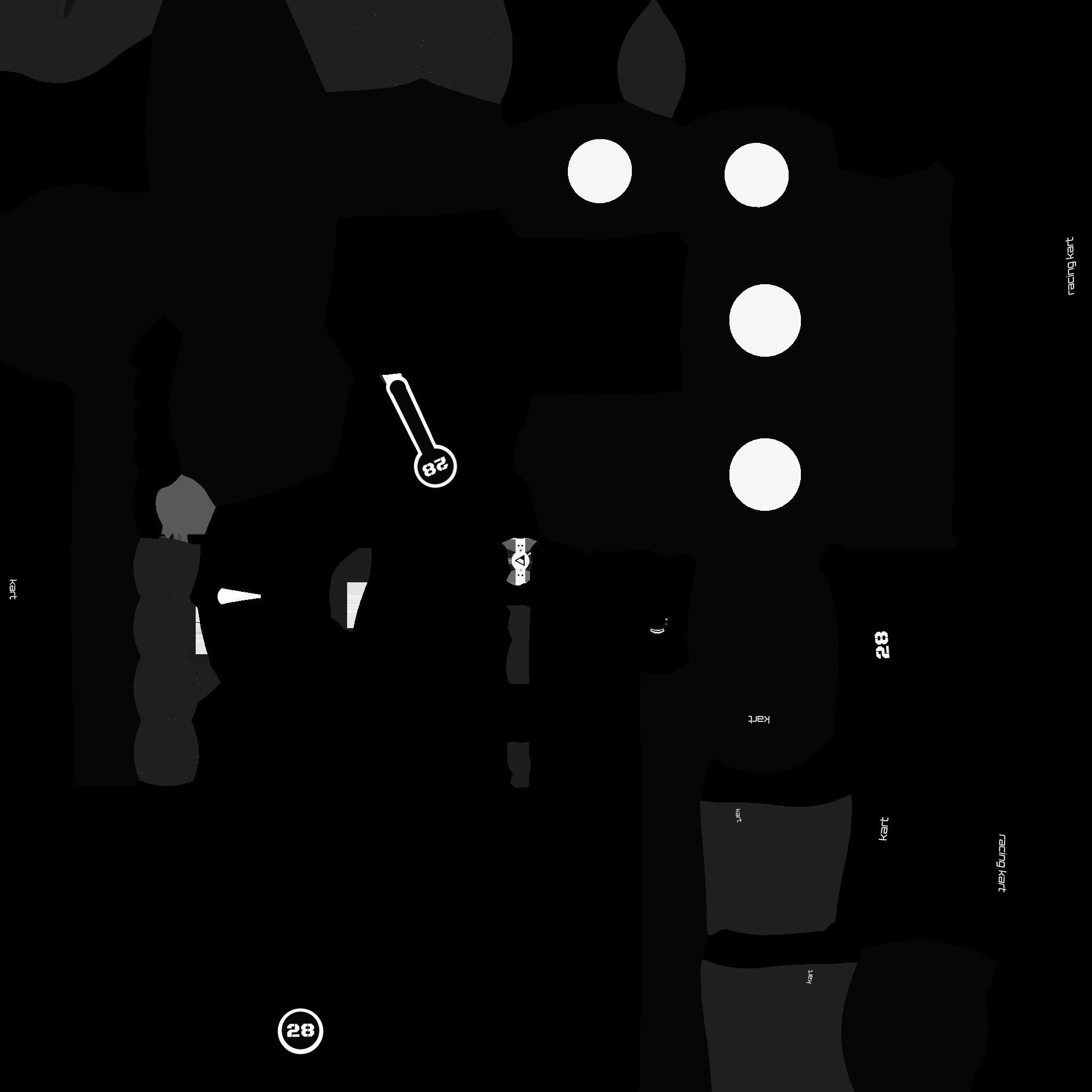 Cartoon Kart G09 Black - Vehicle Racing Design Low-poly 3D model_24