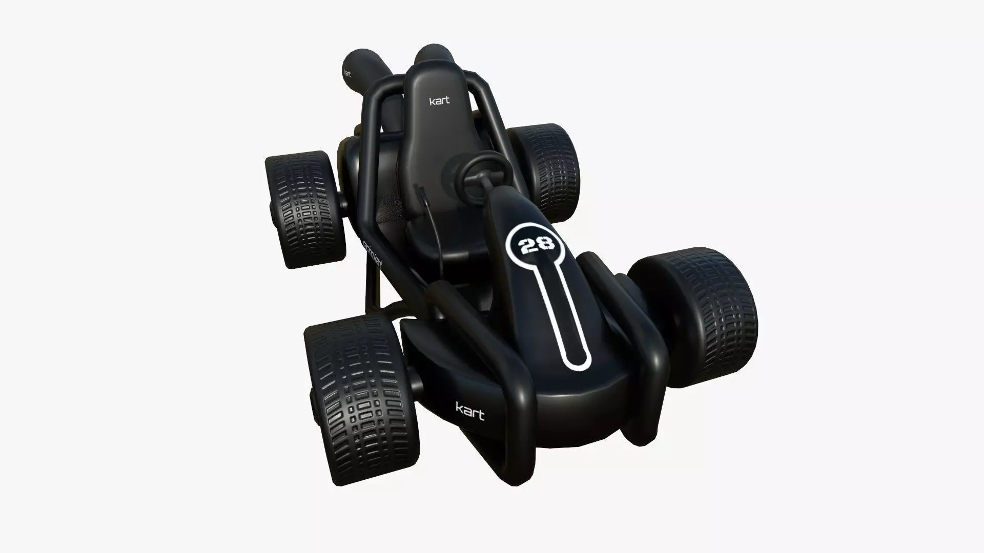 Cartoon Kart G09 Black - Vehicle Racing Design Low-poly 3D model_0