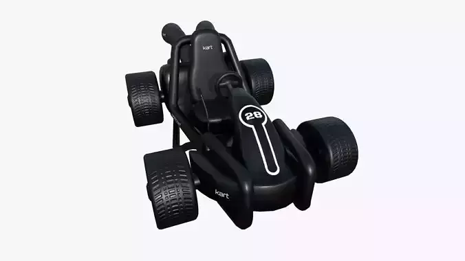 Cartoon Kart G09 Black - Vehicle Racing Design Low-poly 3D model