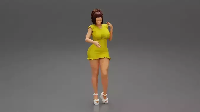 Beautiful Fashion model wearing dress