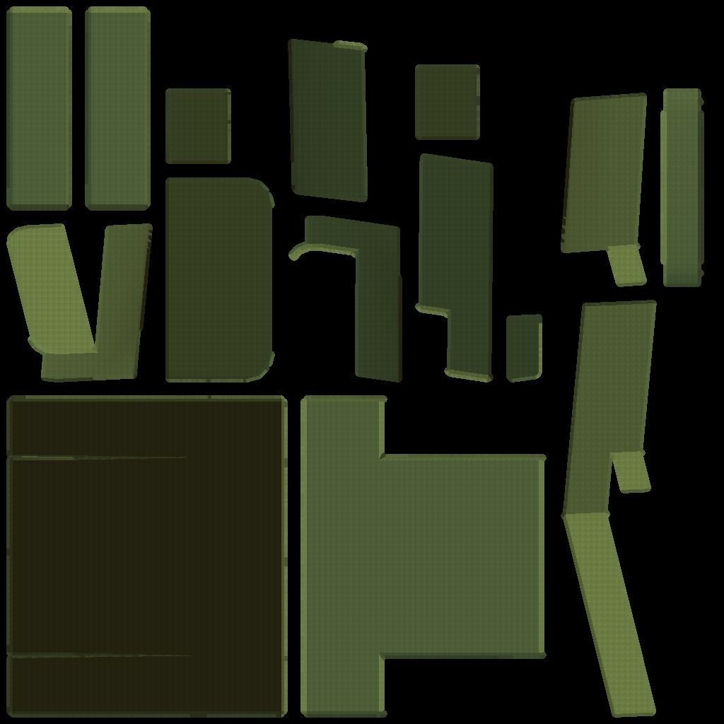 armchair sofa Low-poly 3D model_23