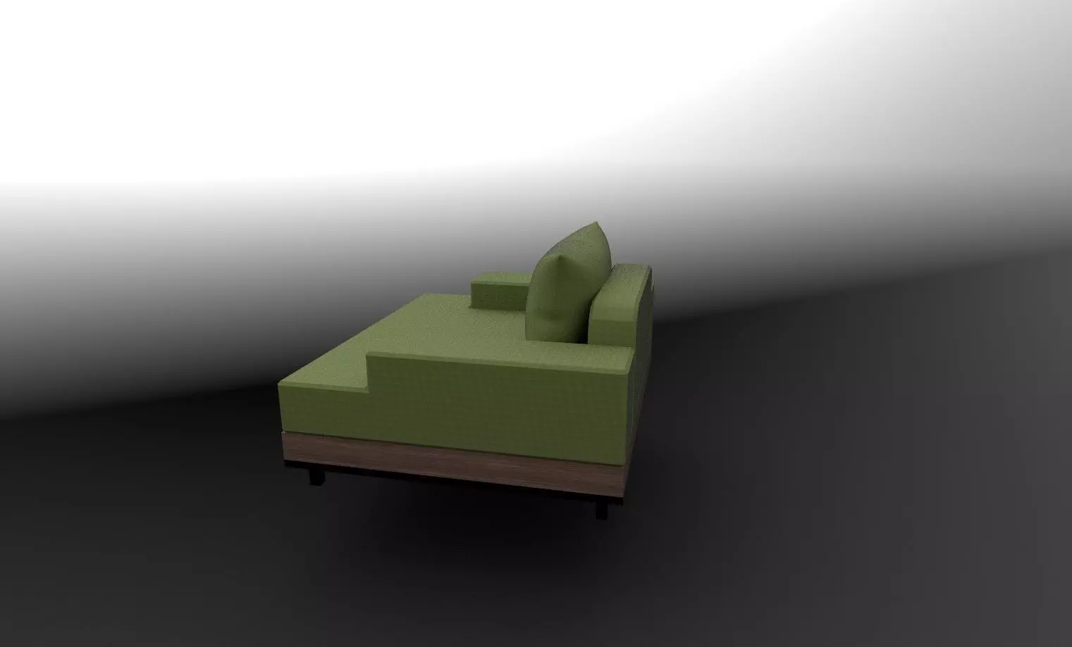 armchair sofa Low-poly 3D model_0