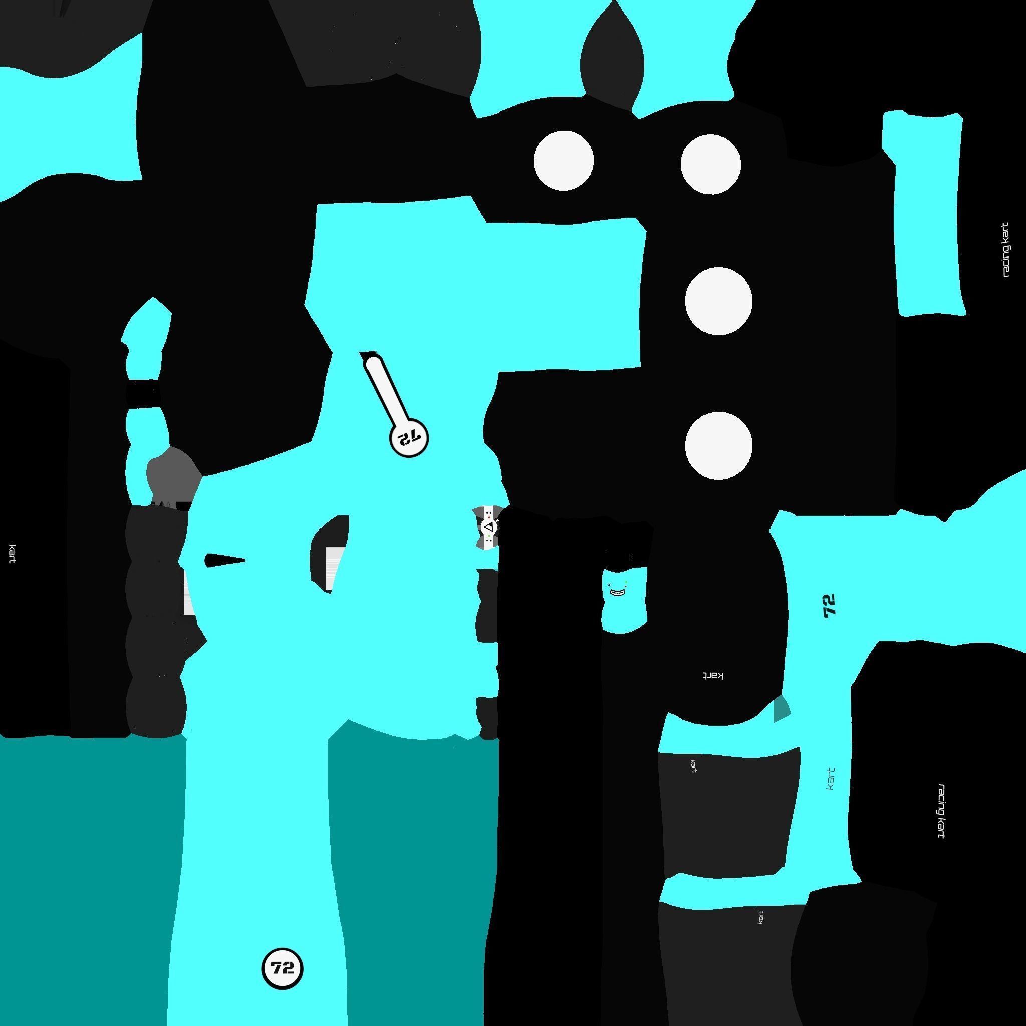 Cartoon Kart G10 Light Blue - Vehicle Racing Design Low-poly 3D model_24