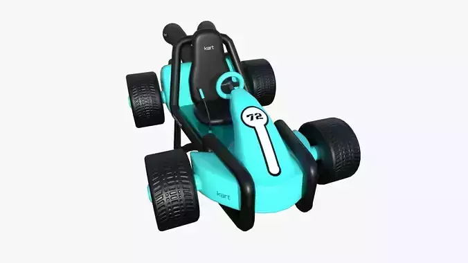 Cartoon Kart G10 Light Blue - Vehicle Racing Design Low-poly 3D model