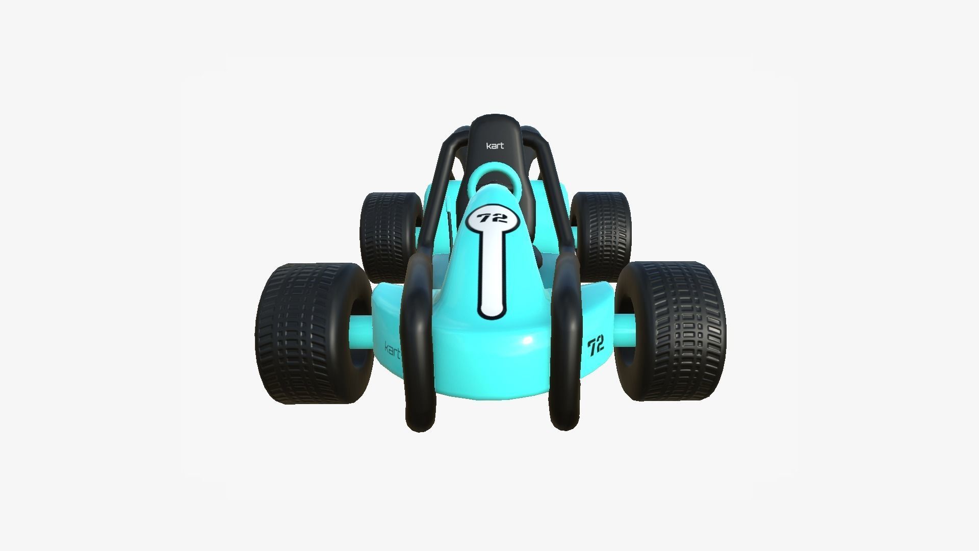 Cartoon Kart G10 Light Blue - Vehicle Racing Design Low-poly 3D model_4