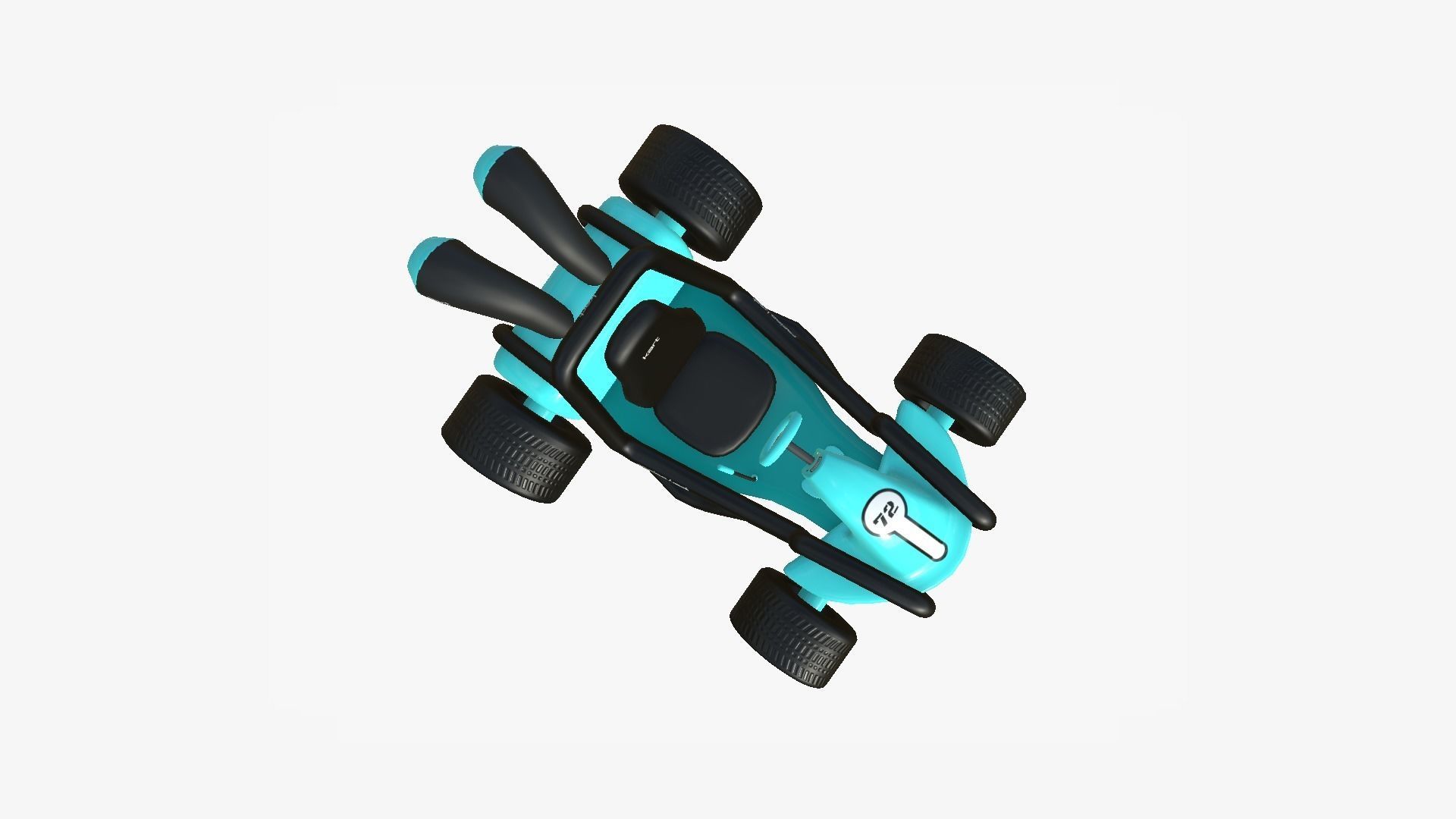 Cartoon Kart G10 Light Blue - Vehicle Racing Design Low-poly 3D model_1