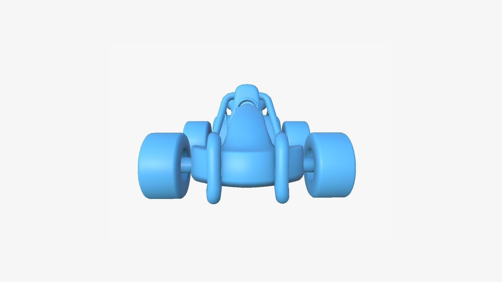 Cartoon Kart G10 Light Blue - Vehicle Racing Design Low-poly 3D model_11