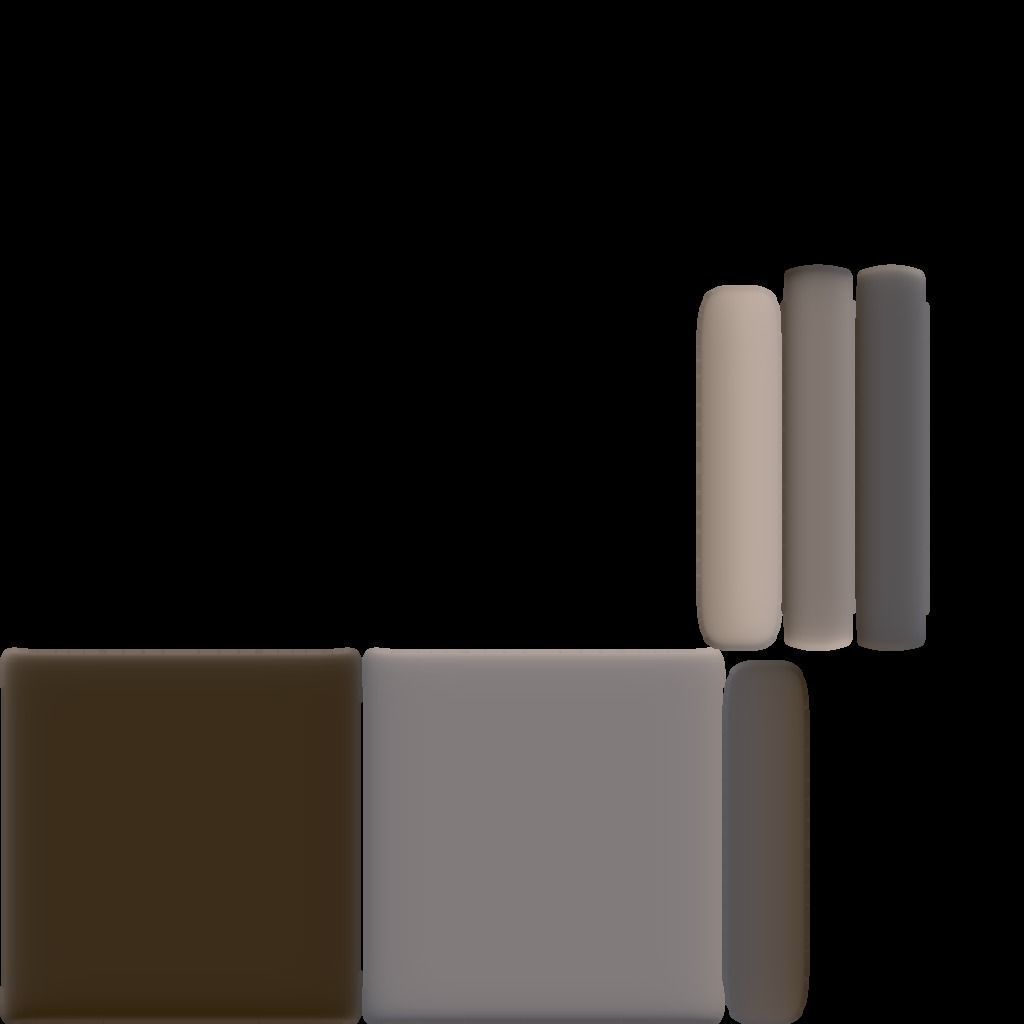 Modern Sofa Low-poly 3D model_12