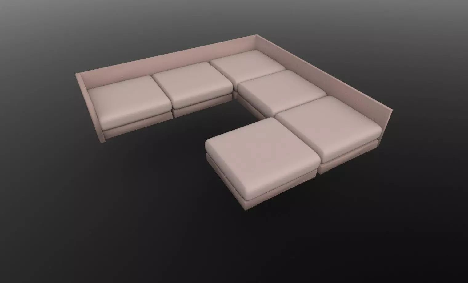 Modern Sofa Low-poly 3D model_0