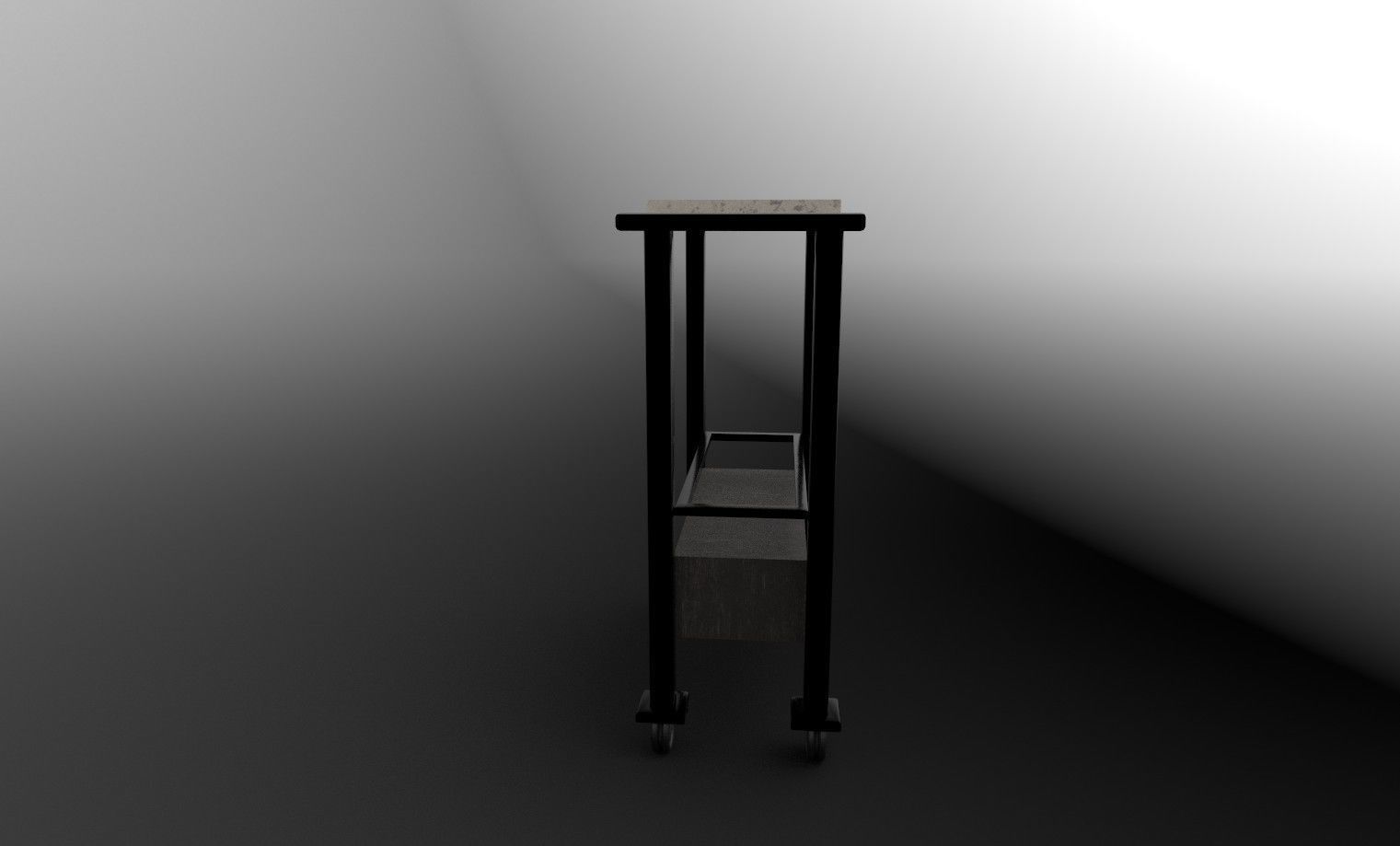table with marble top Low-poly 3D model_2