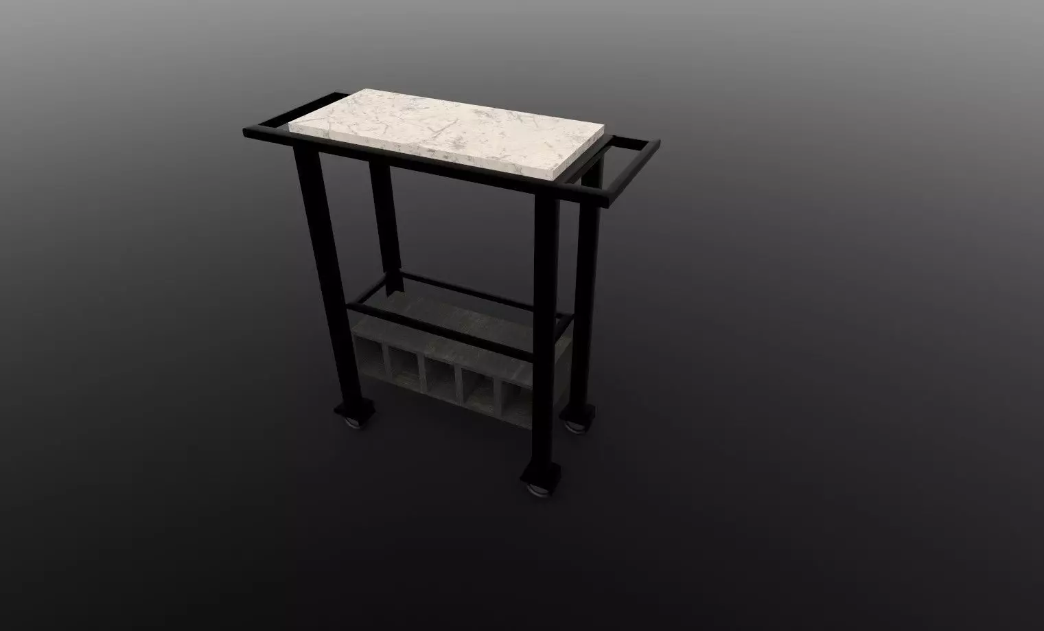 table with marble top Low-poly 3D model_0