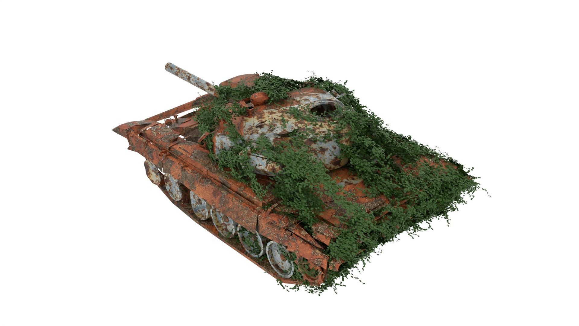 Damaged Rusted Tank 3D model_7