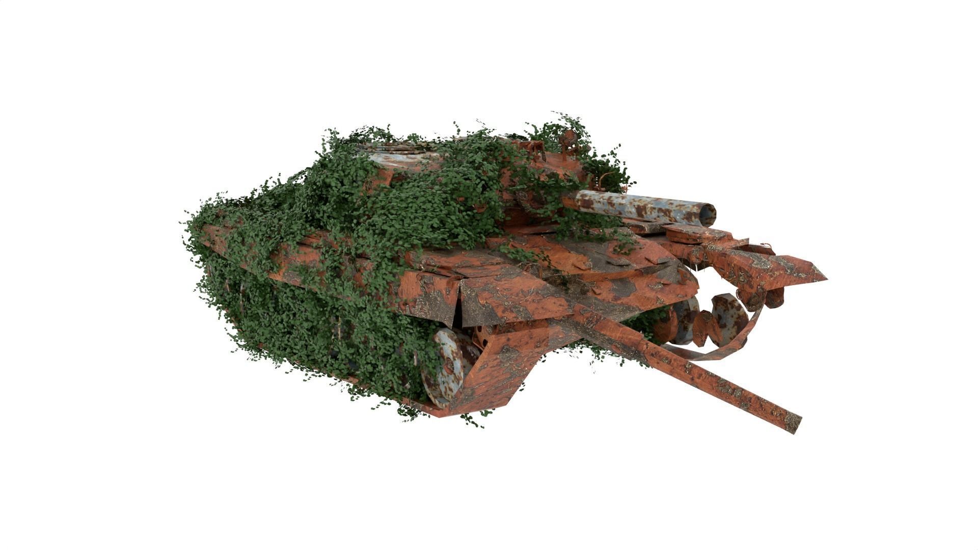 Damaged Rusted Tank 3D model_1
