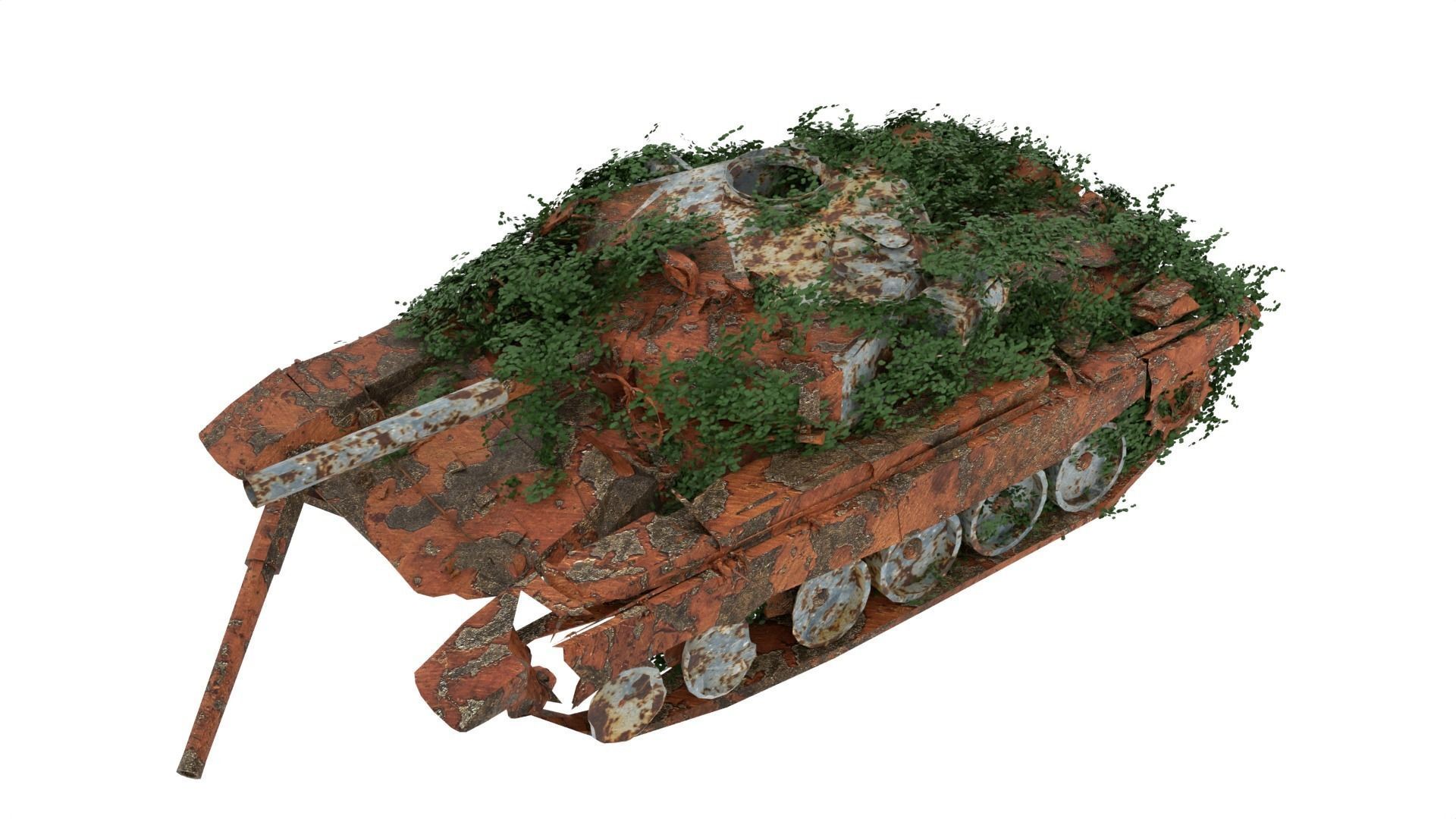 Damaged Rusted Tank 3D model_3