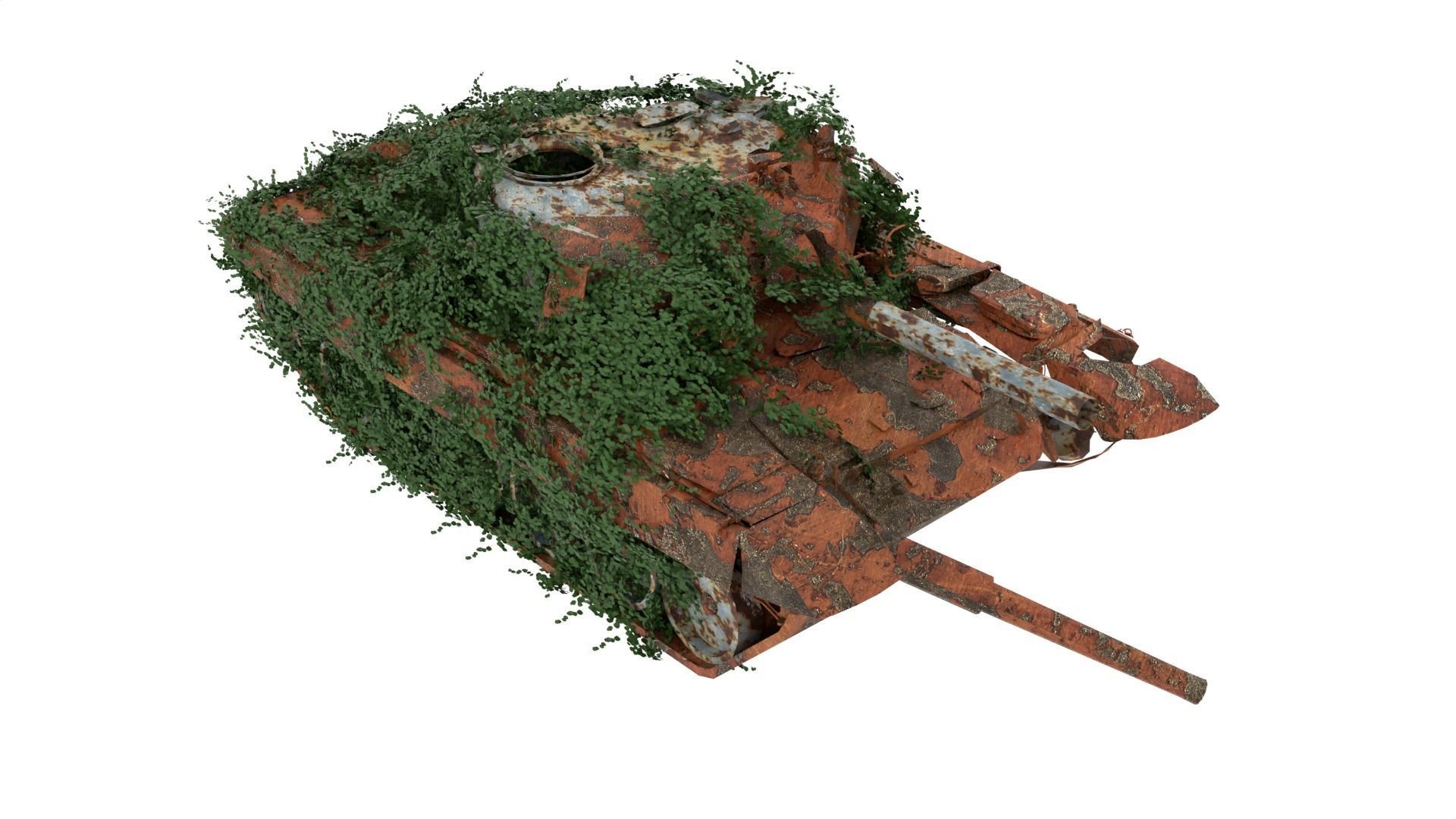 Damaged Rusted Tank 3D model_4