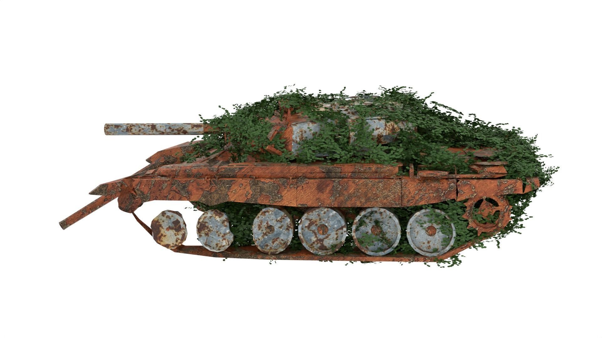 Damaged Rusted Tank 3D model_2
