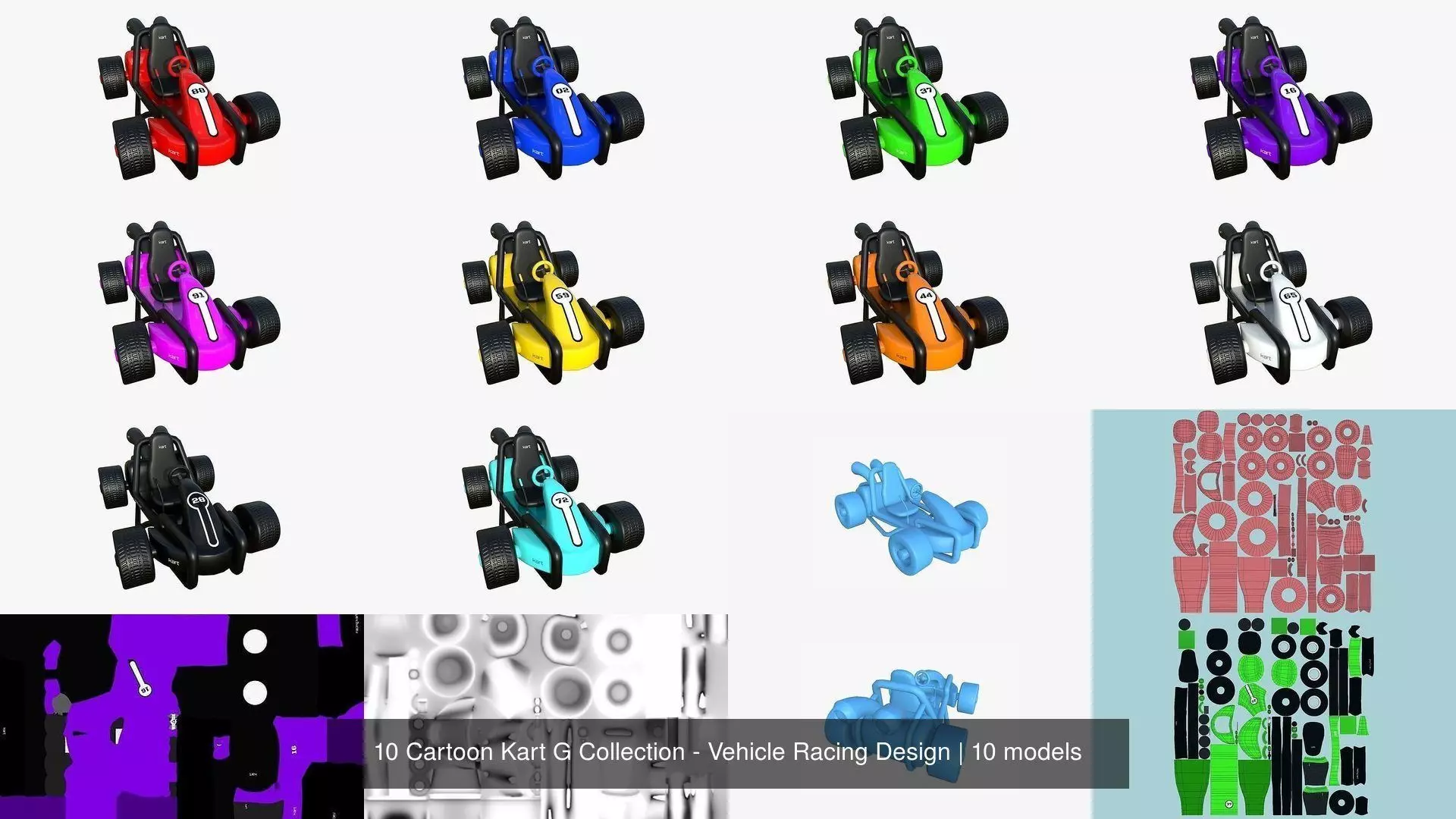 10 Cartoon Kart G Collection - Vehicle Racing Design _1