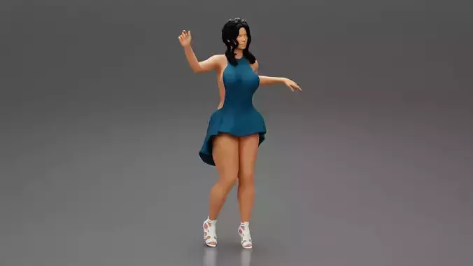 Sexy woman in Open Back Split Hem Mini Dress