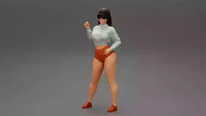 Sexy Young Woman Posing in a mini Short