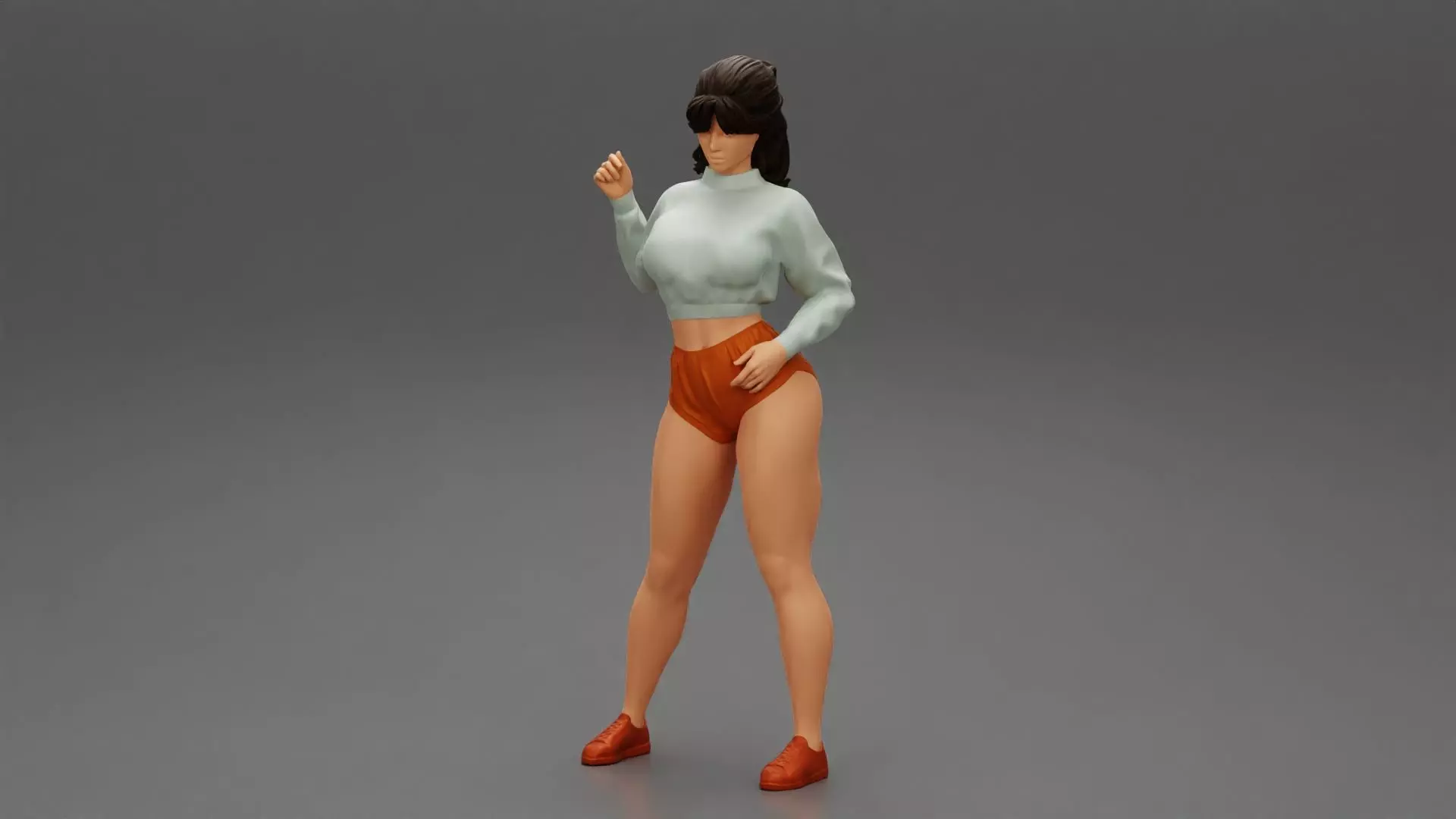 Sexy Young Woman Posing in a mini Short 3D print model