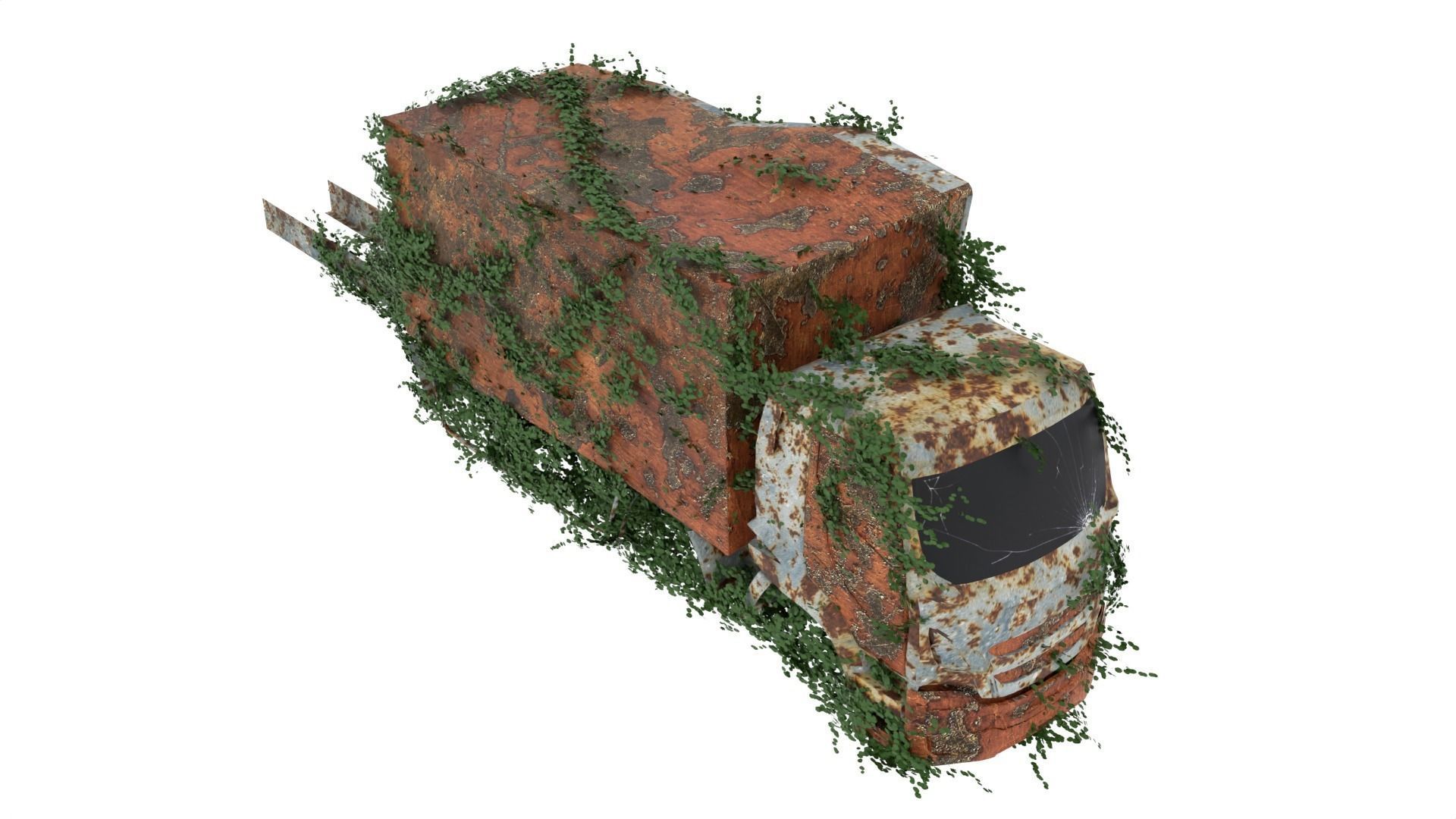 Damaged Rusted Truck 3D model_4