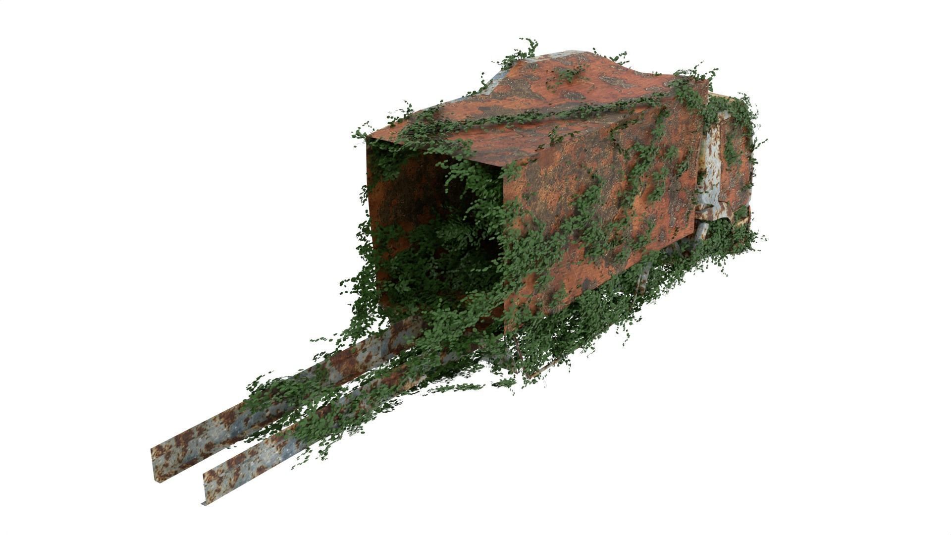 Damaged Rusted Truck 3D model_6