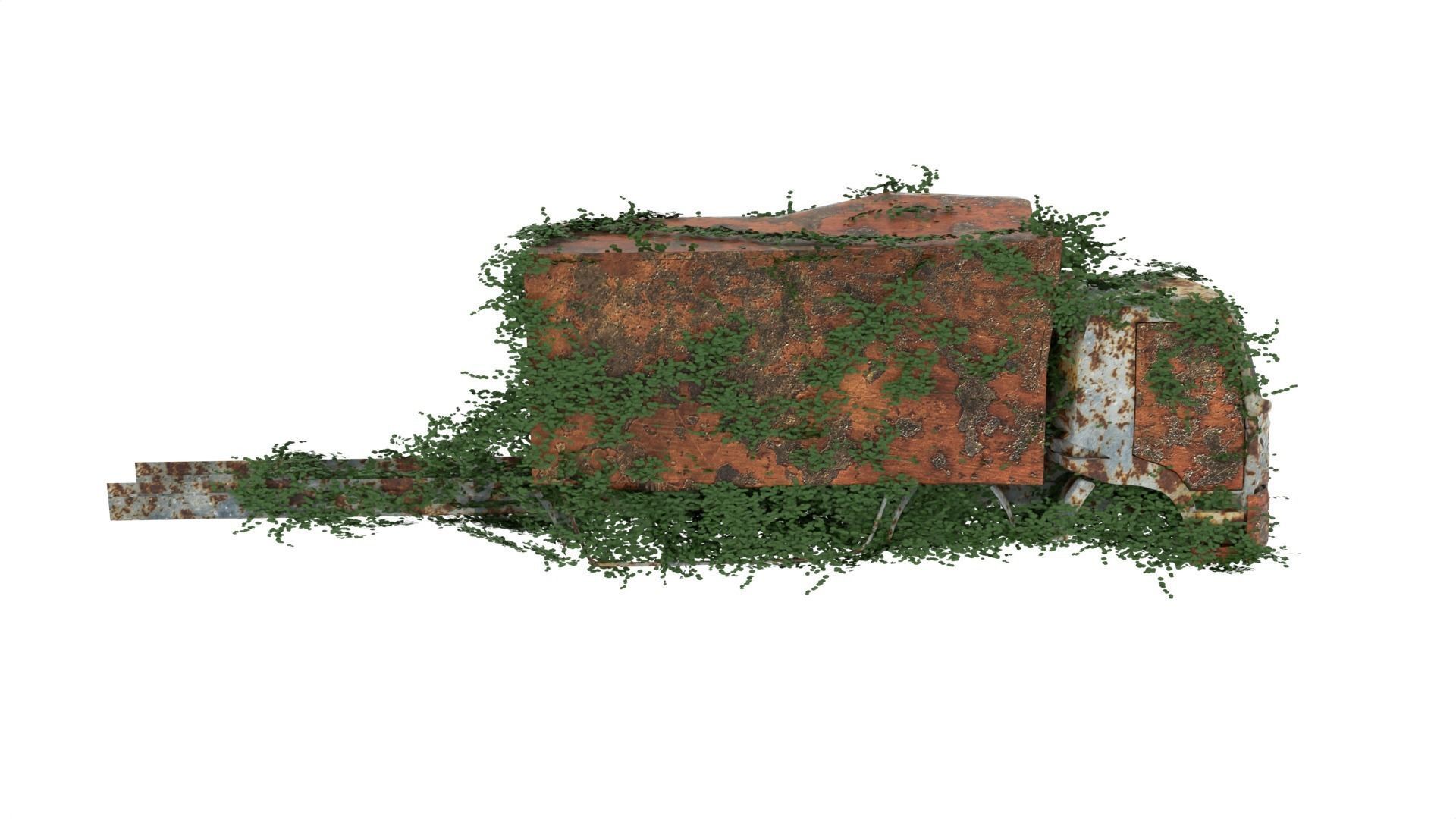 Damaged Rusted Truck 3D model_5