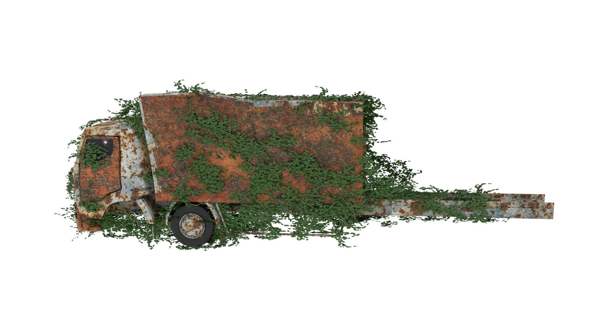 Damaged Rusted Truck 3D model_2